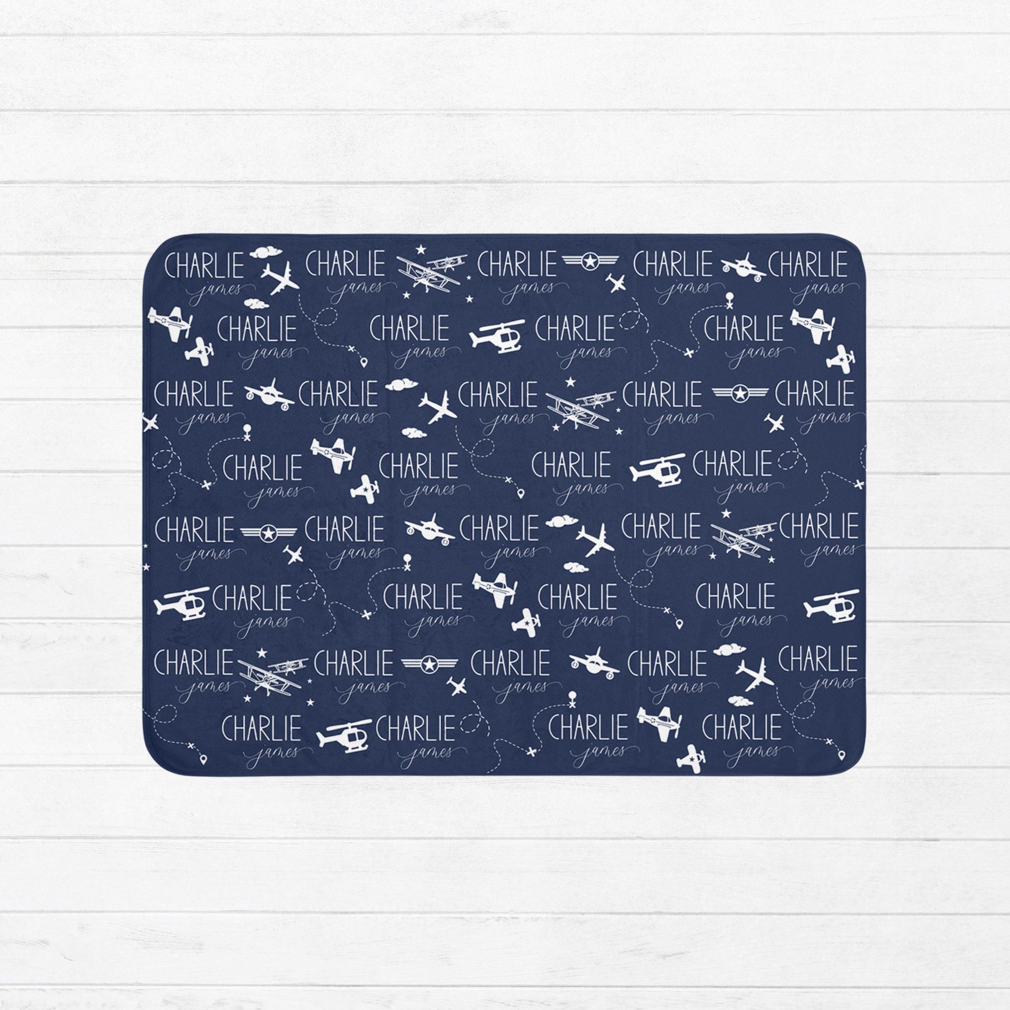 Airplane Baby Sherpa Blanket - Twinklette™
