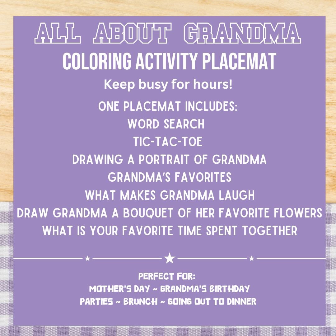 All About Grandma Placemat - Twinklette™