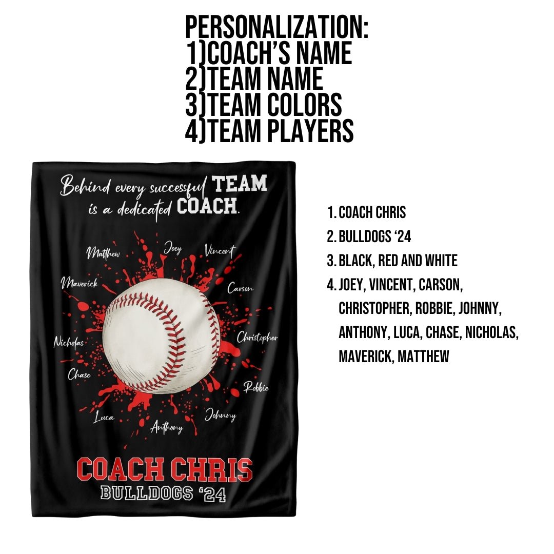 Baseball Coach Thank You Blanket - Twinklette™