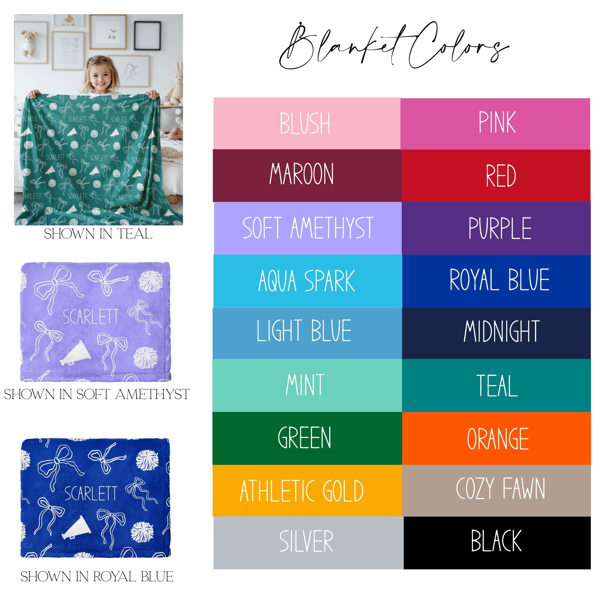 Cheer Bows Minky Blanket - Twinklette™