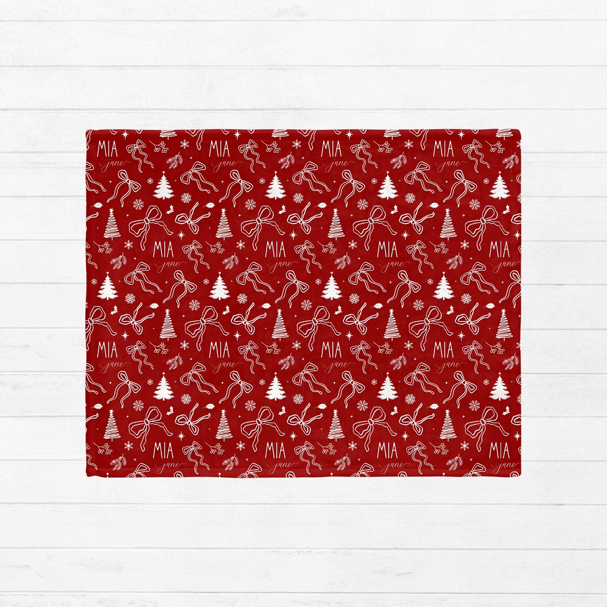 Christmas Coquette Bows Baby Minky Blanket - Twinklette™