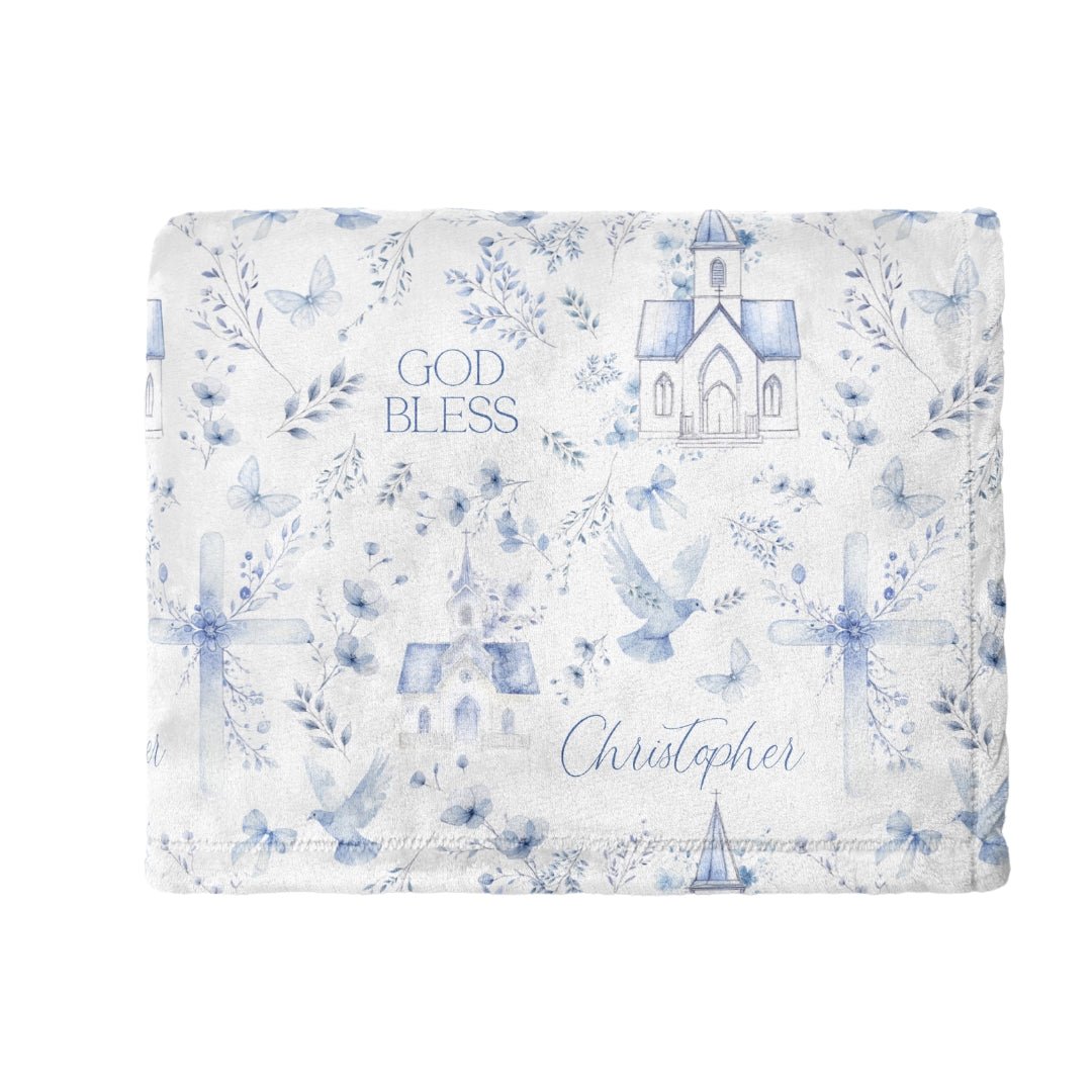Church Toile Baptism Blanket - Twinklette™