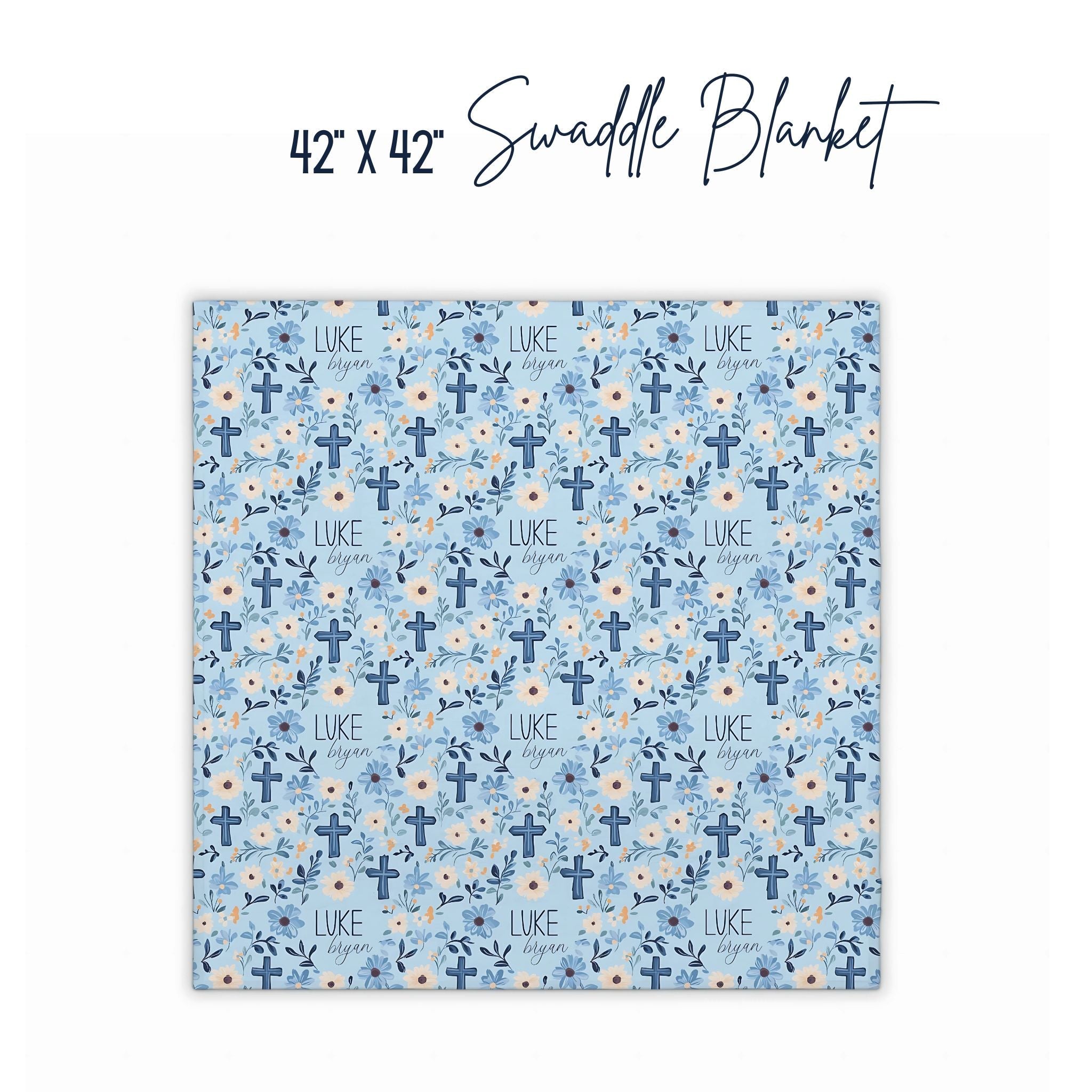 Floral Faith Blue Swaddle Set - Twinklette™