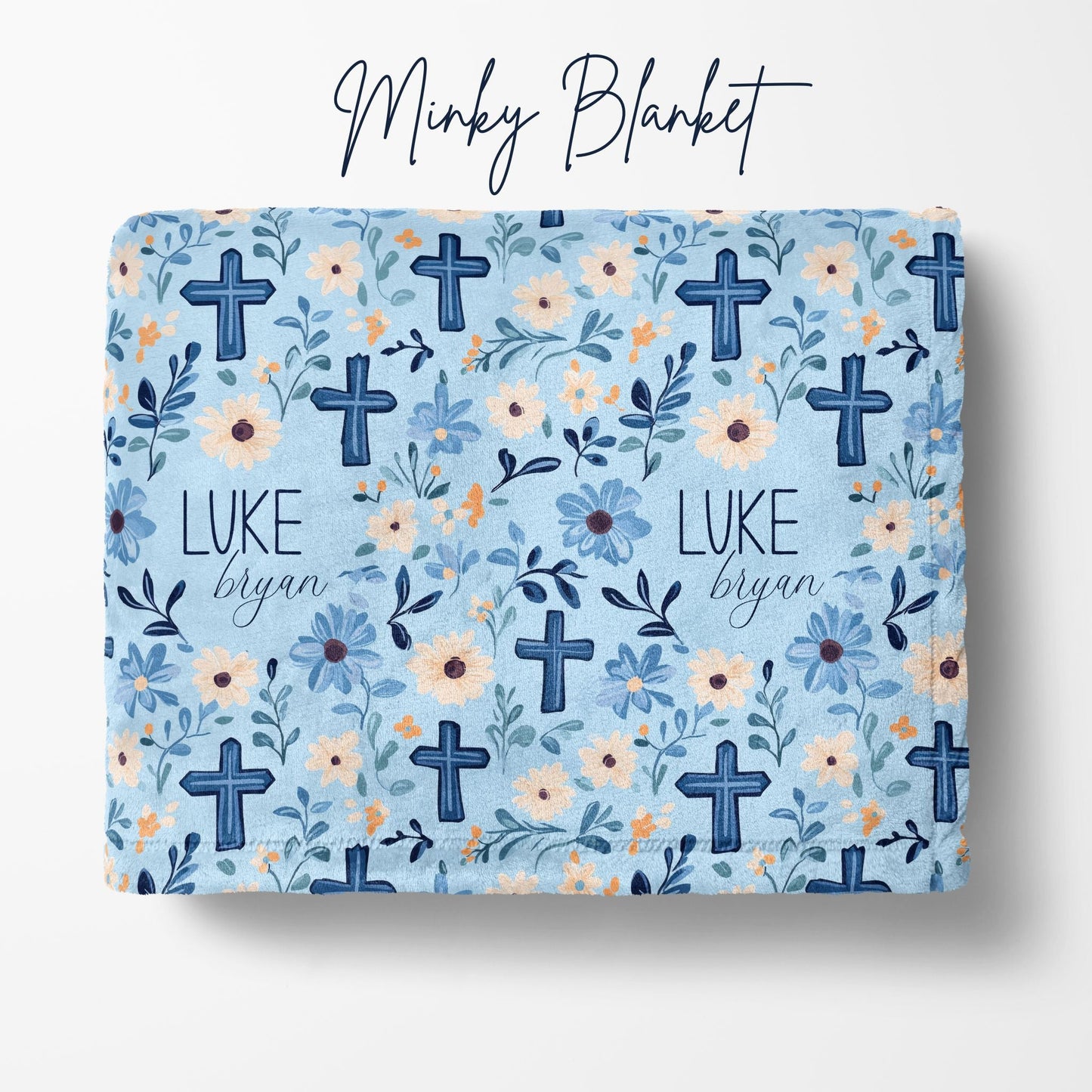 Floral Faith Blue Swaddle Set - Twinklette™