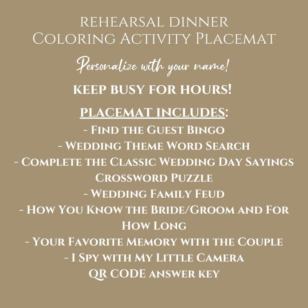 Rehearsal Dinner Placemat - Twinklette™