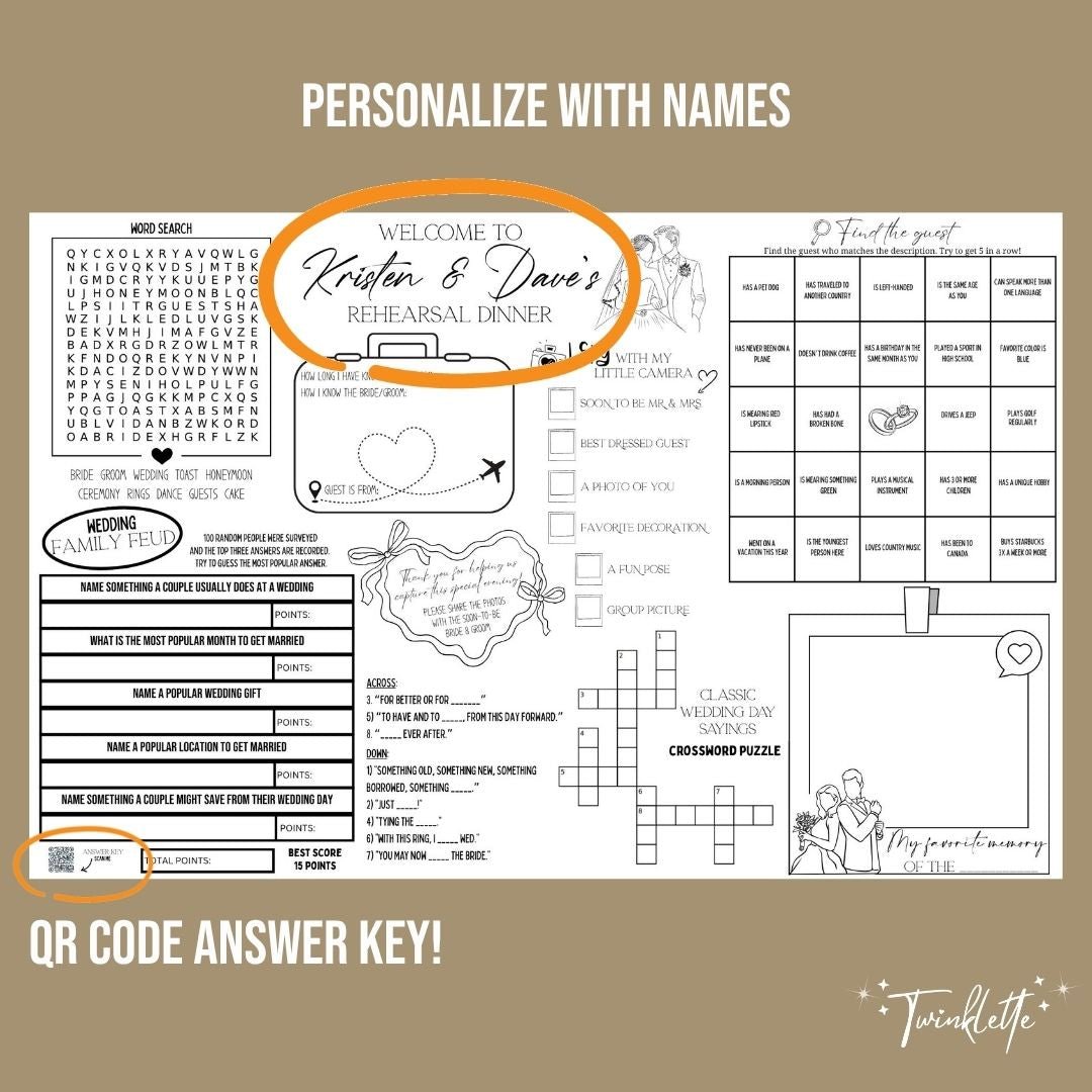Rehearsal Dinner Placemat - Twinklette™