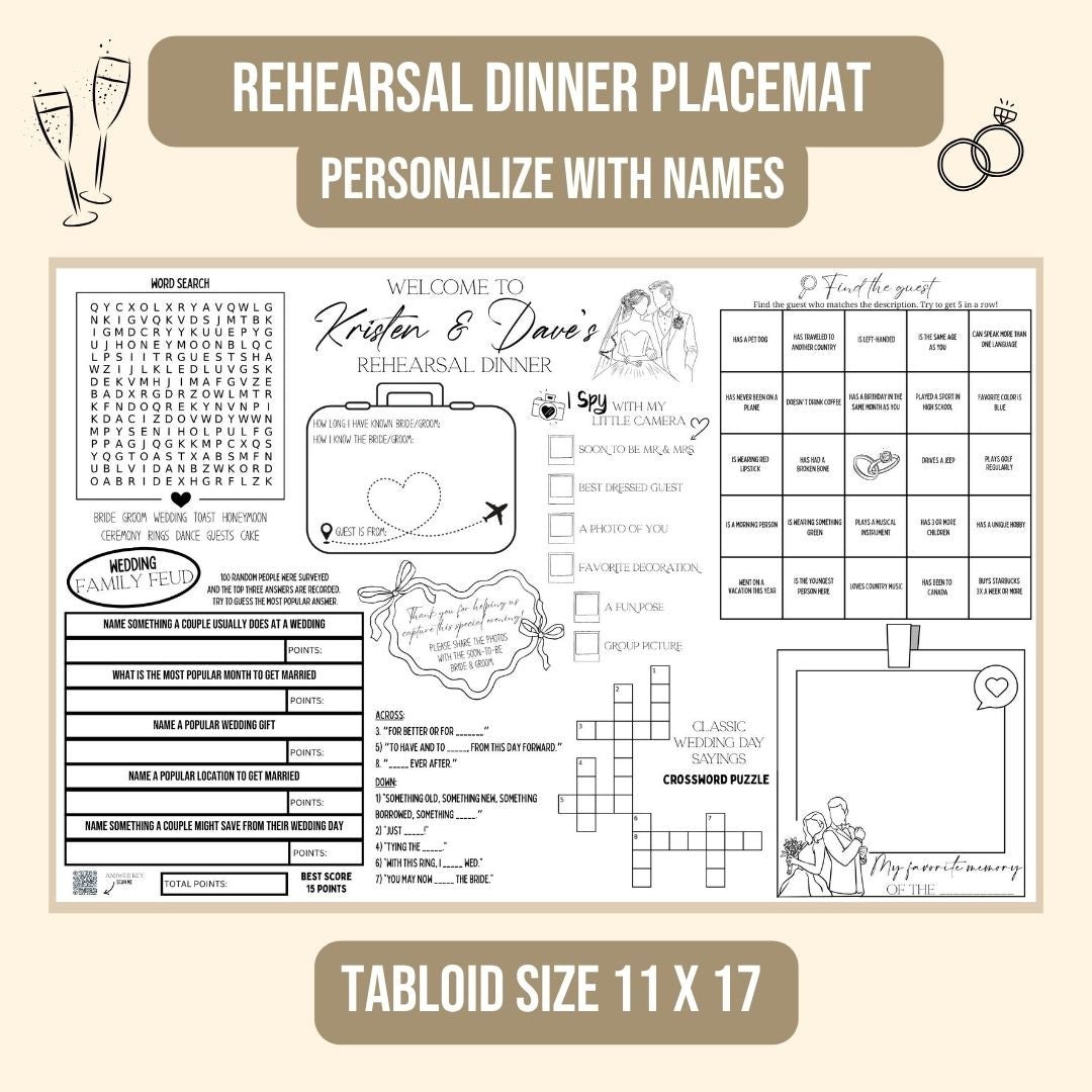 Rehearsal Dinner Placemat - Twinklette™