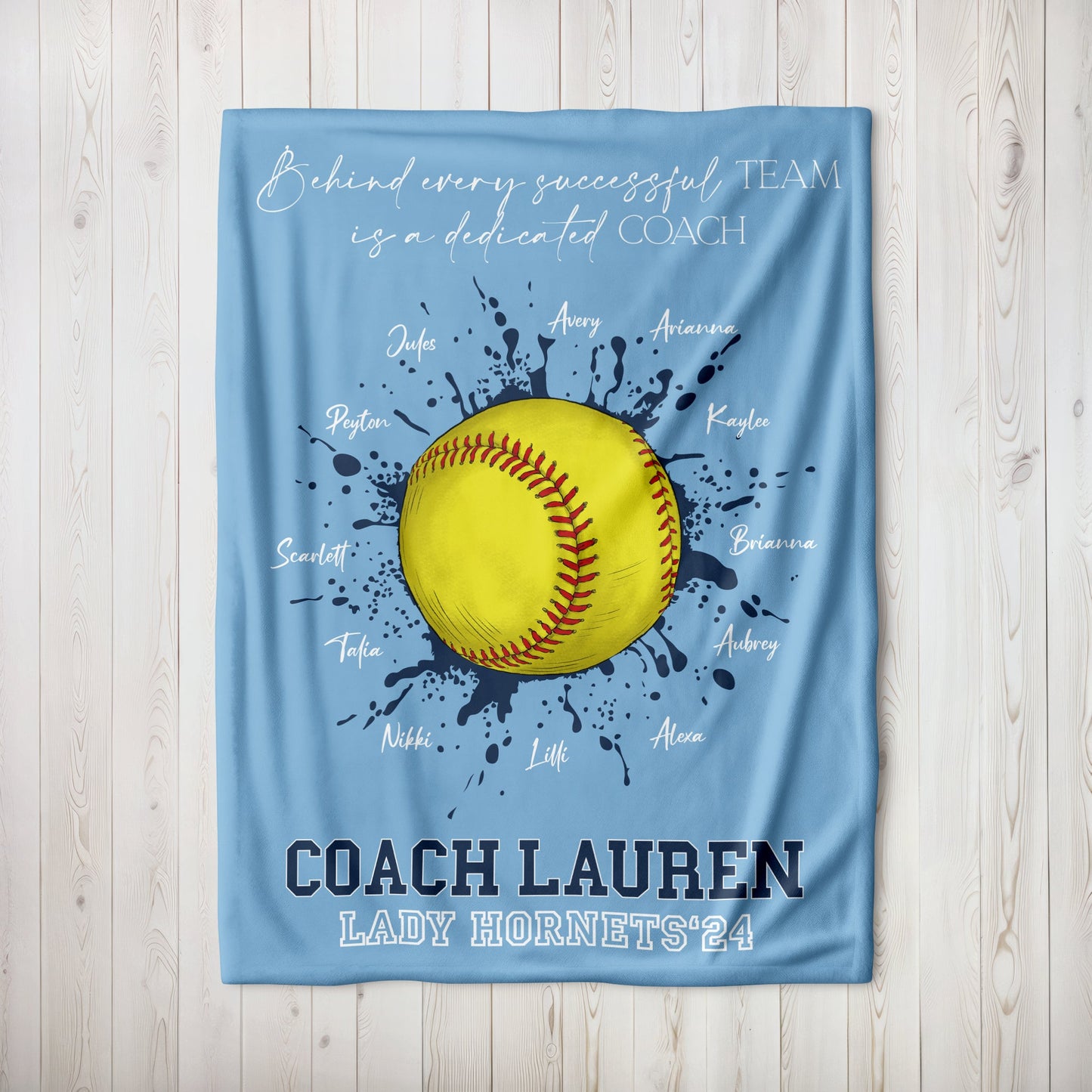 Softball Coach Thank You Blanket - Twinklette™