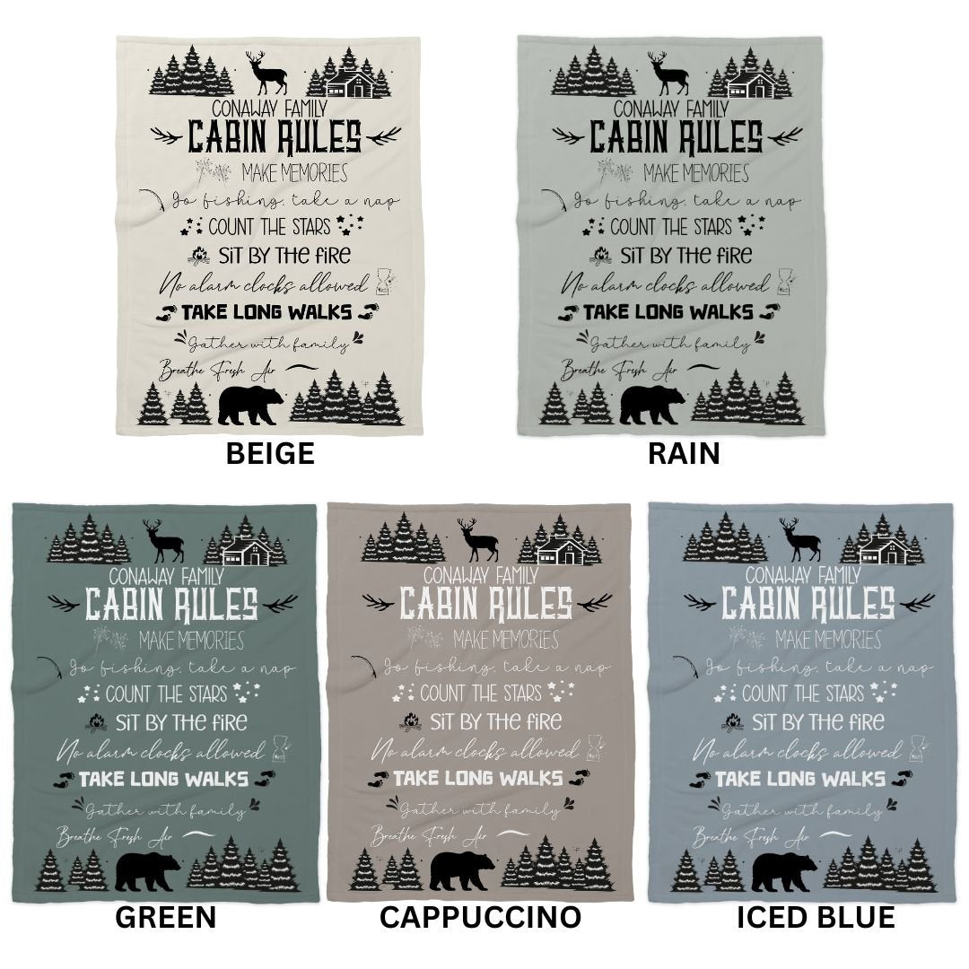 Cabin Rules Blanket - Log Cabin Decor - Twinklette