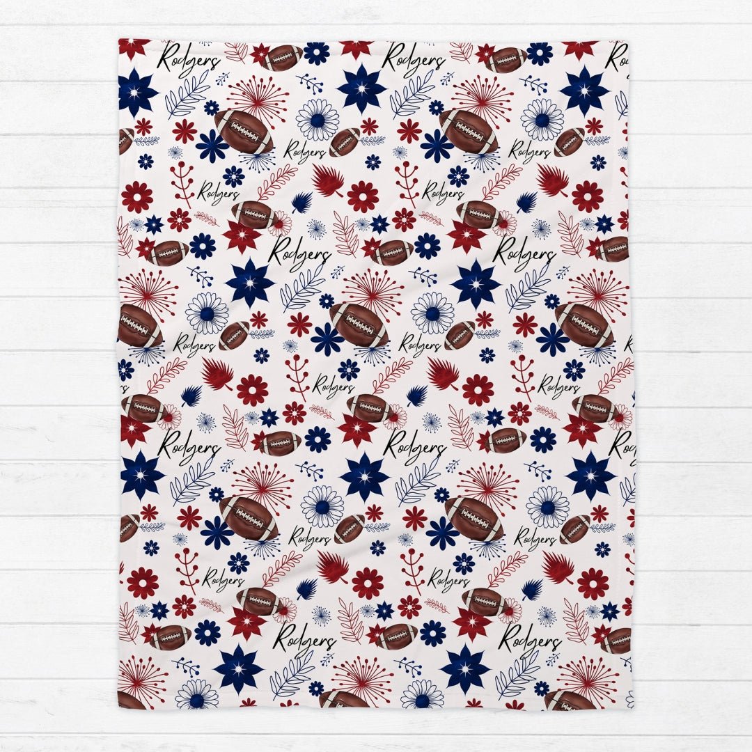 Family Football Floral Blanket - Twinklette