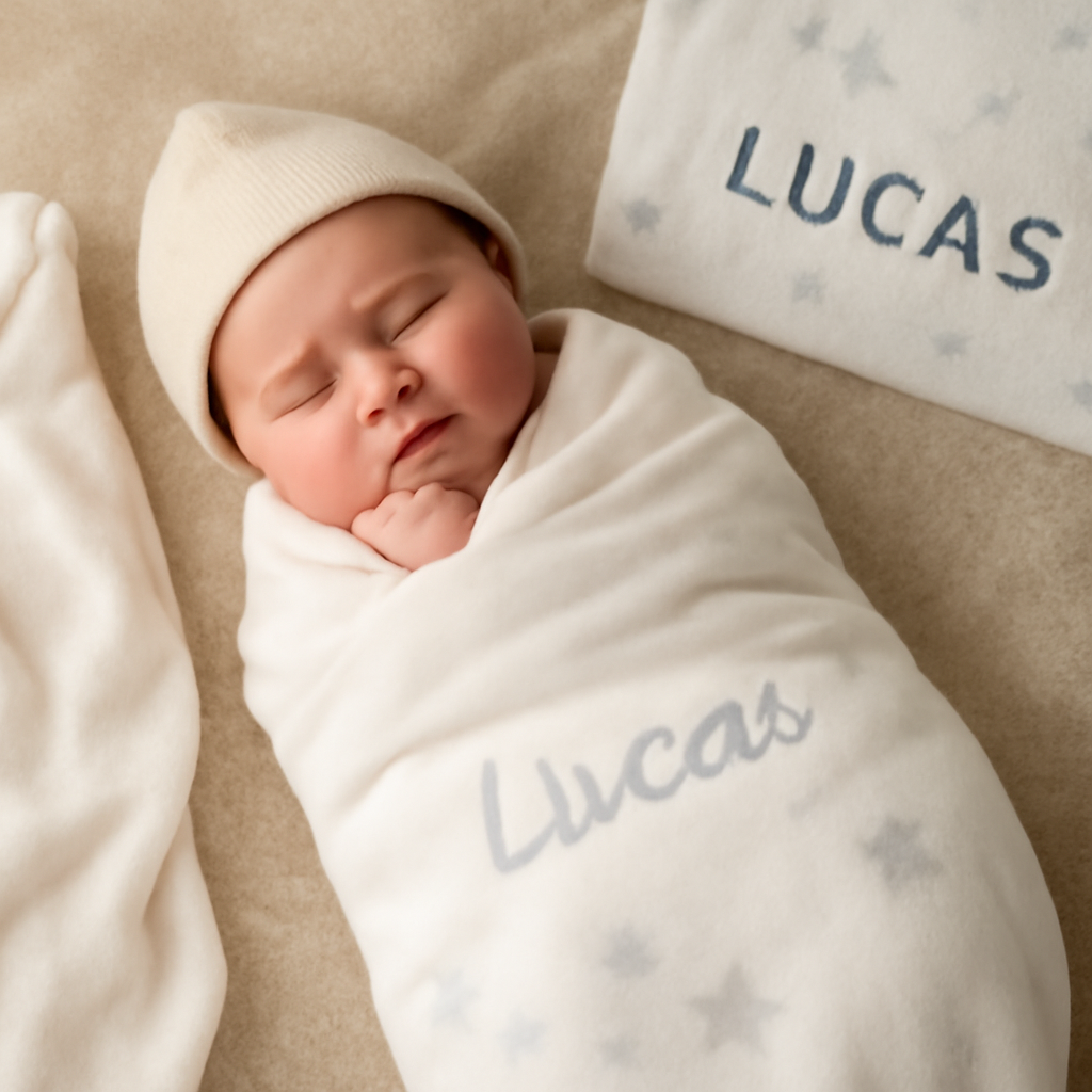 Thoughtful Personalized Baby Blankets & Swaddle Sets for Newborns