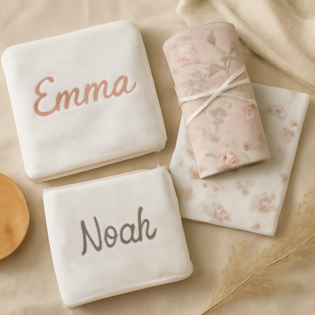 Unique Personalized Baby Blankets & Swaddle Sets for Newborns