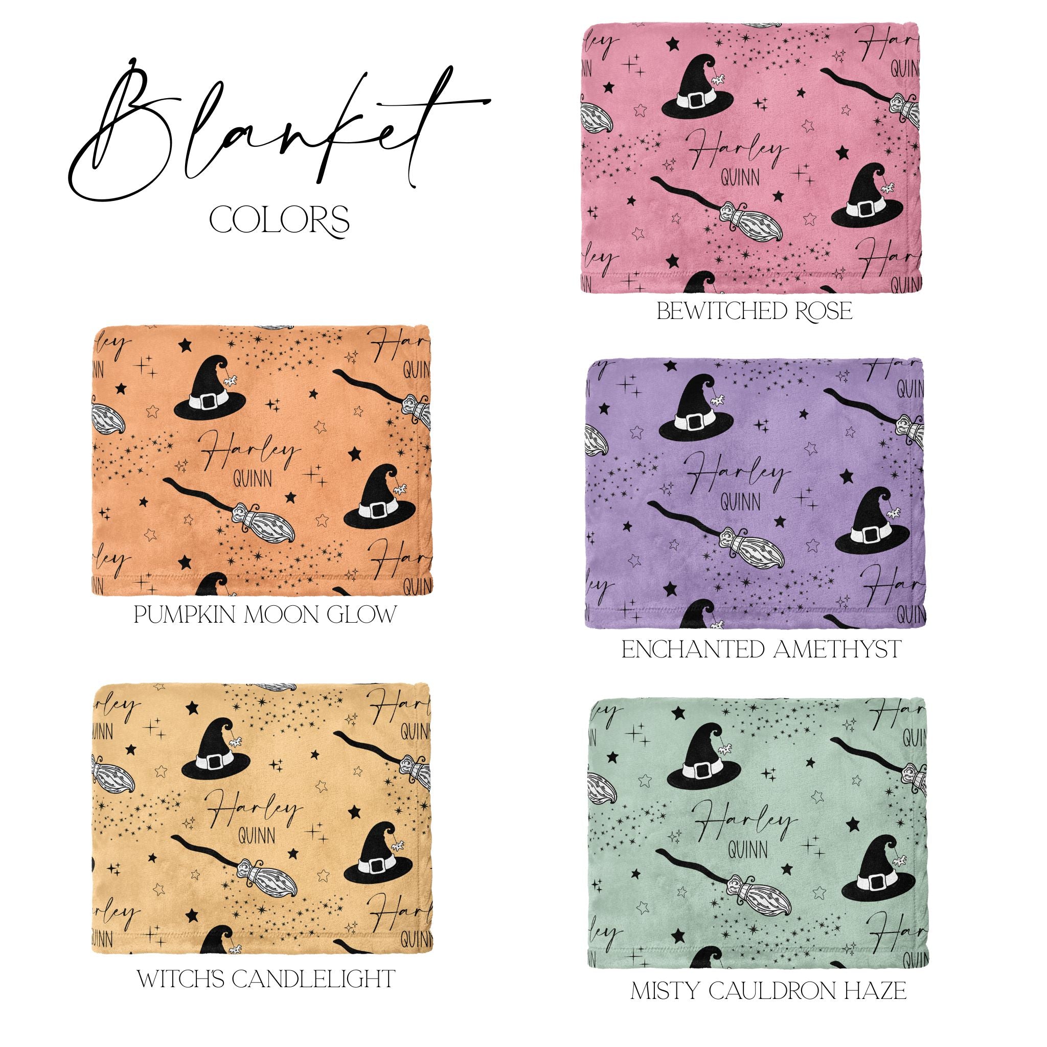 Witch Halloween Name Blanket