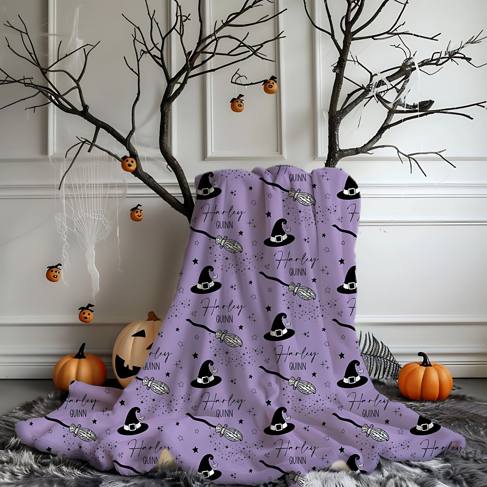 Witch Halloween Name Blanket