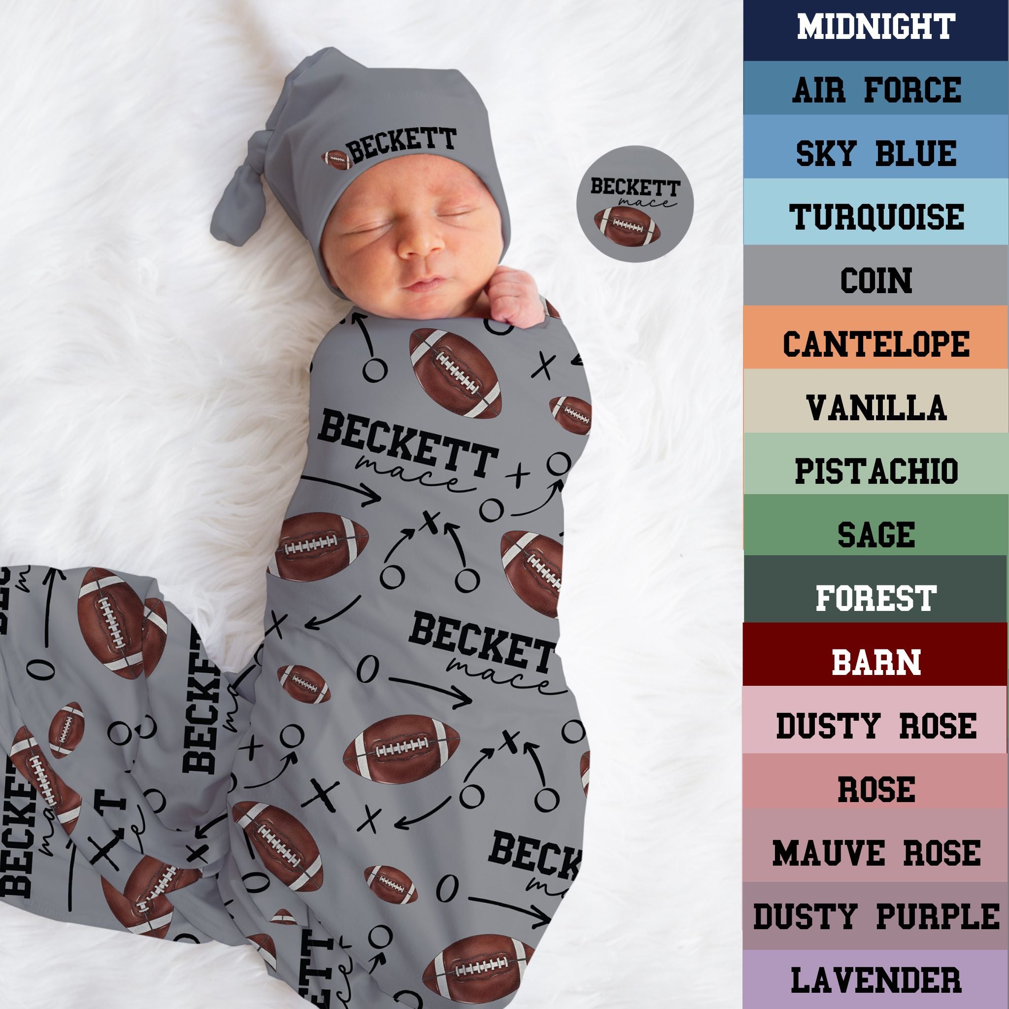 Football Baby Swaddle Set