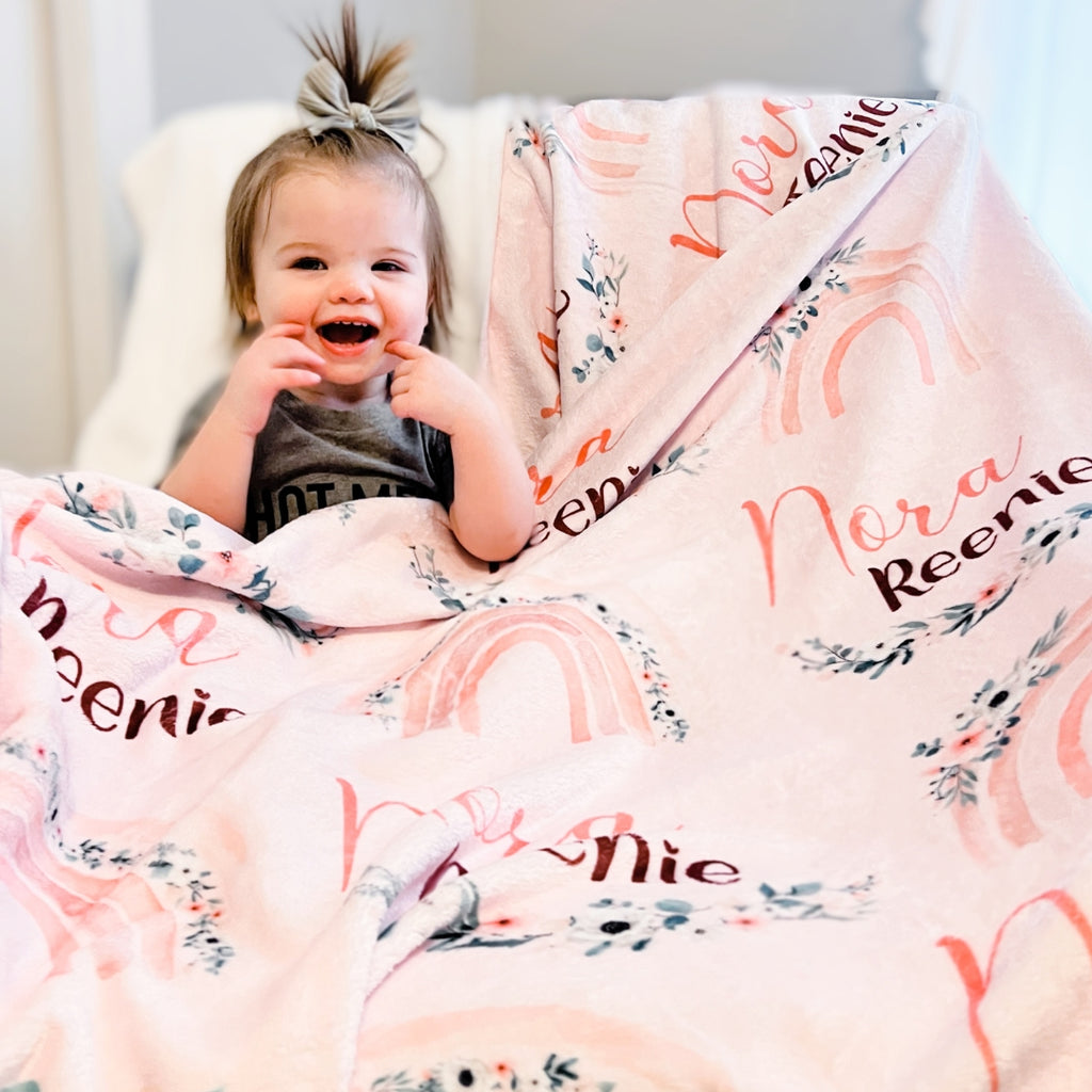 Floral Rainbow Blanket