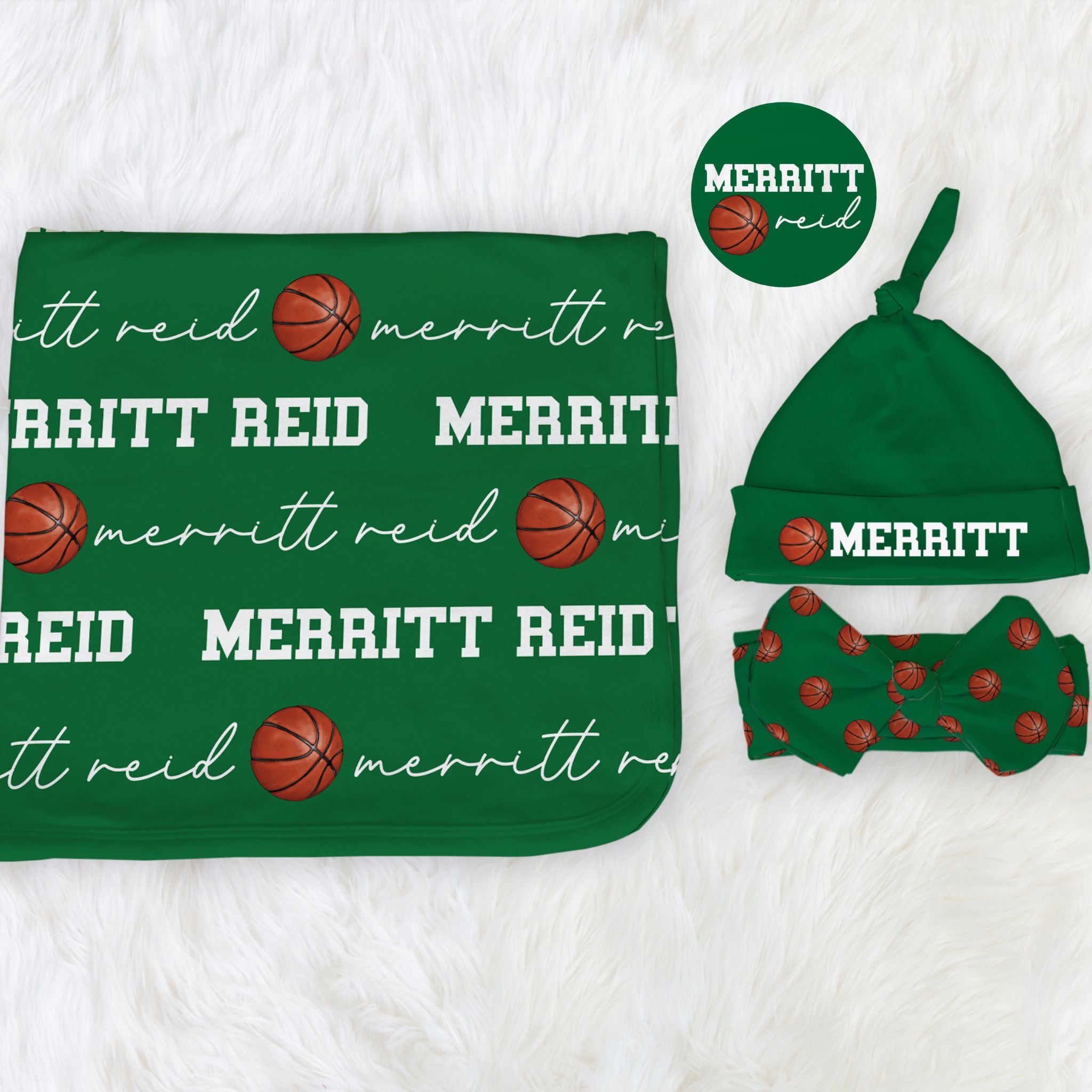 Basketball Baby Swaddle Set