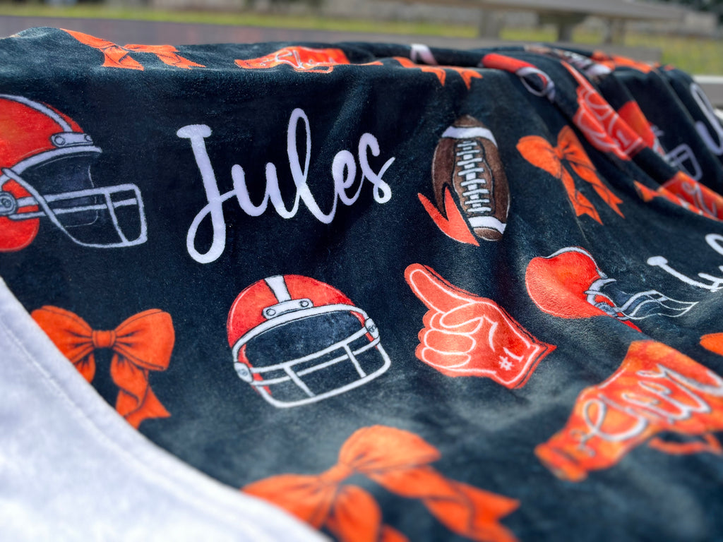 Personalized Football Team Spirit Blanket