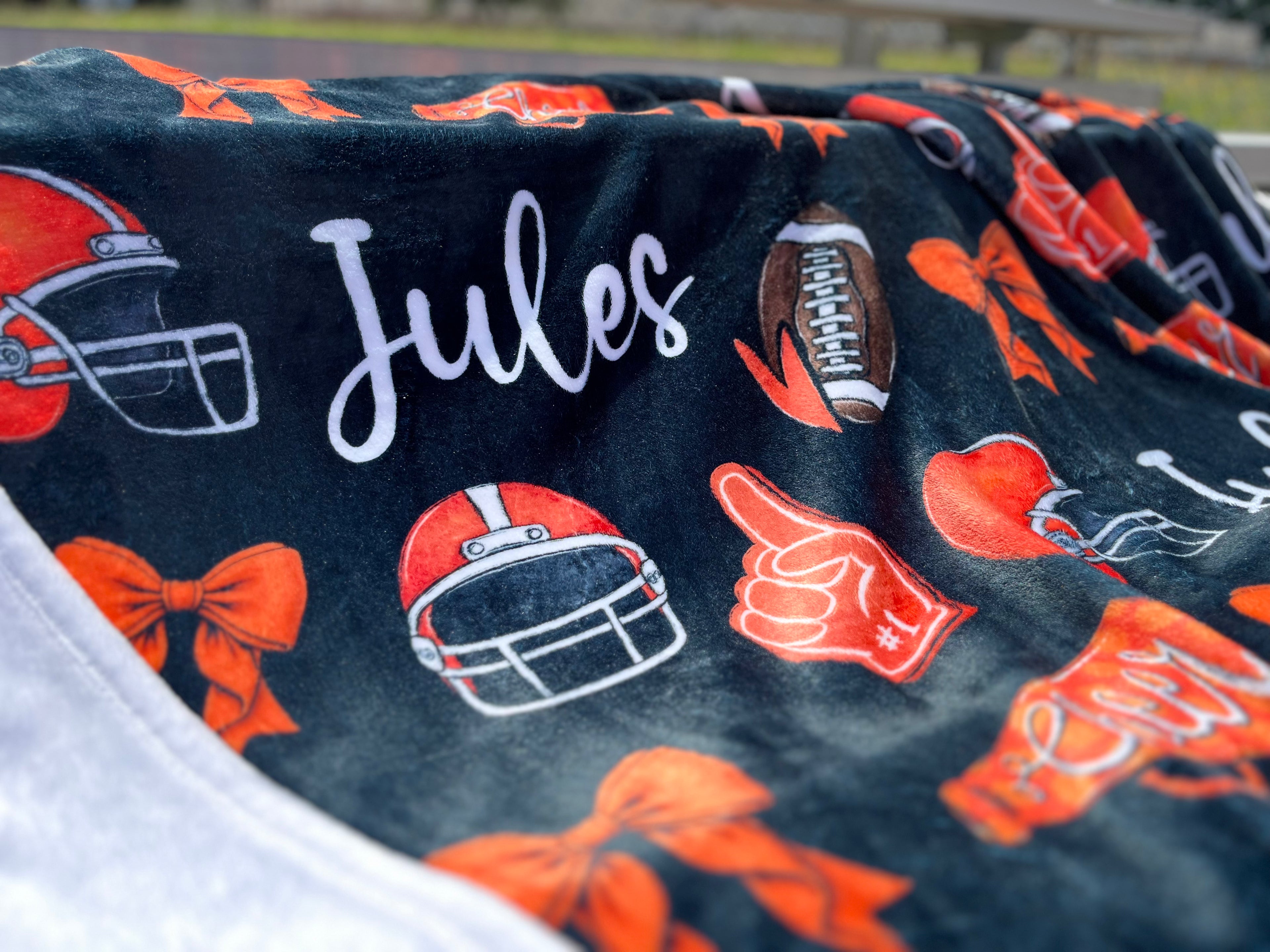 Personalized Football Team Spirit Blanket