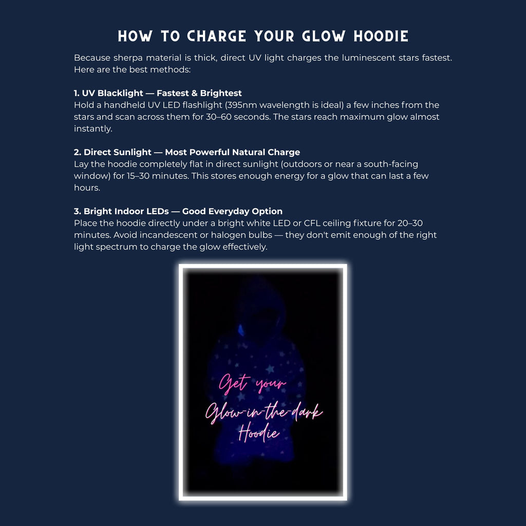 how to charge your glow in the dark hoodie