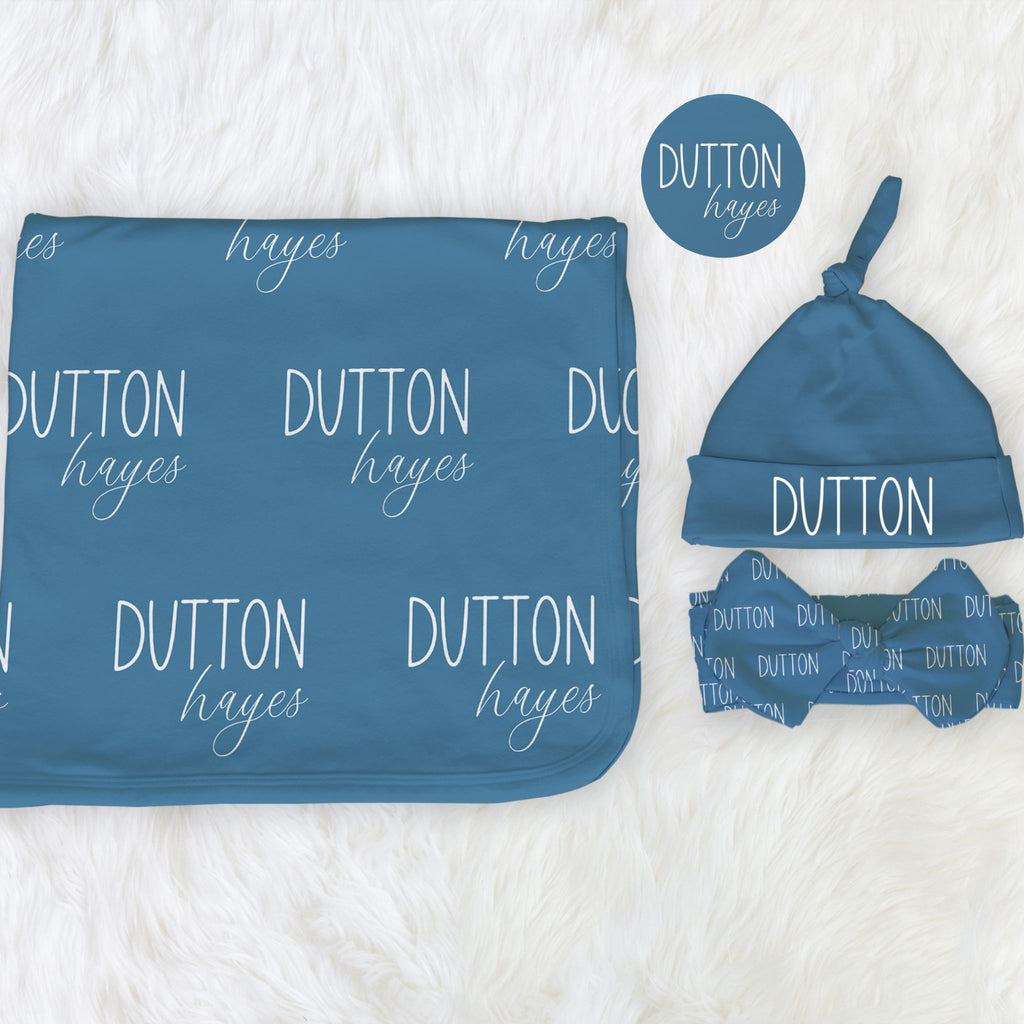 Hello My Name Is Baby Swaddle Set
