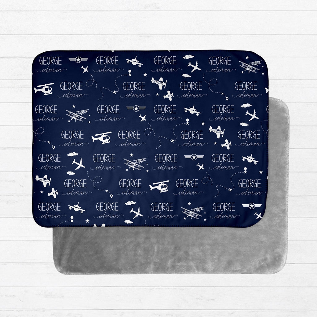 Airplane Baby Sherpa Blanket