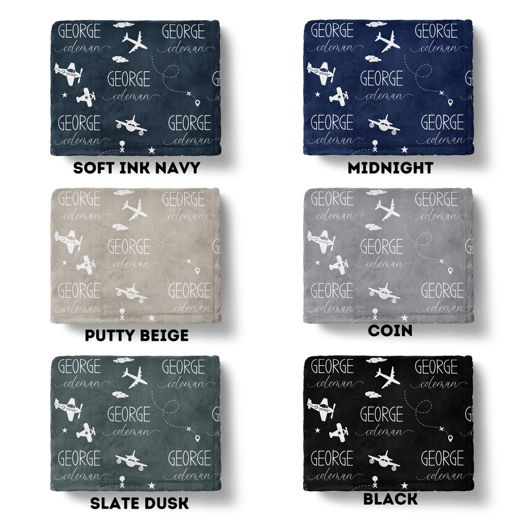 Airplane Baby Minky Blanket