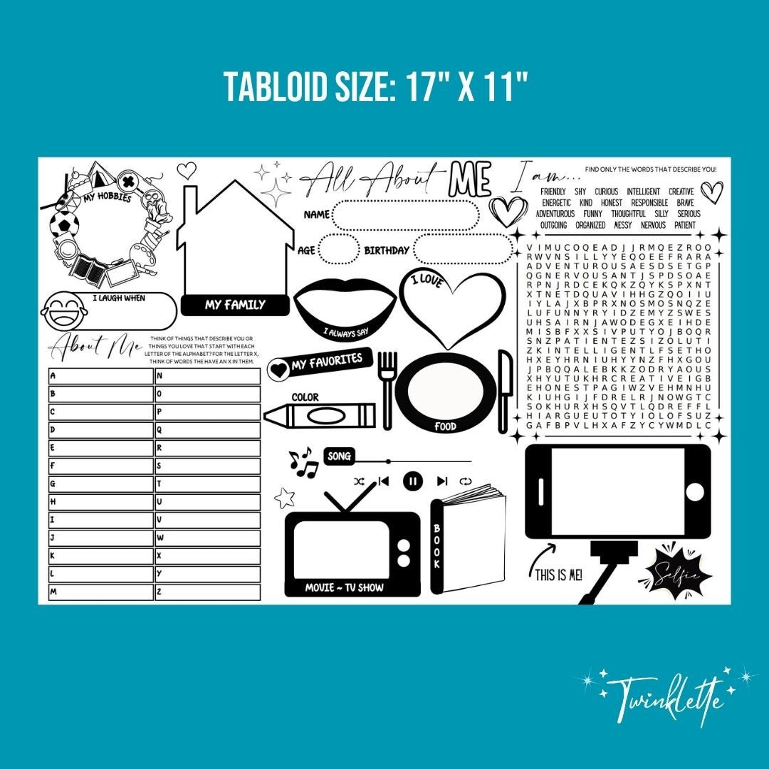 All About Me Placemat - Twinklette™
