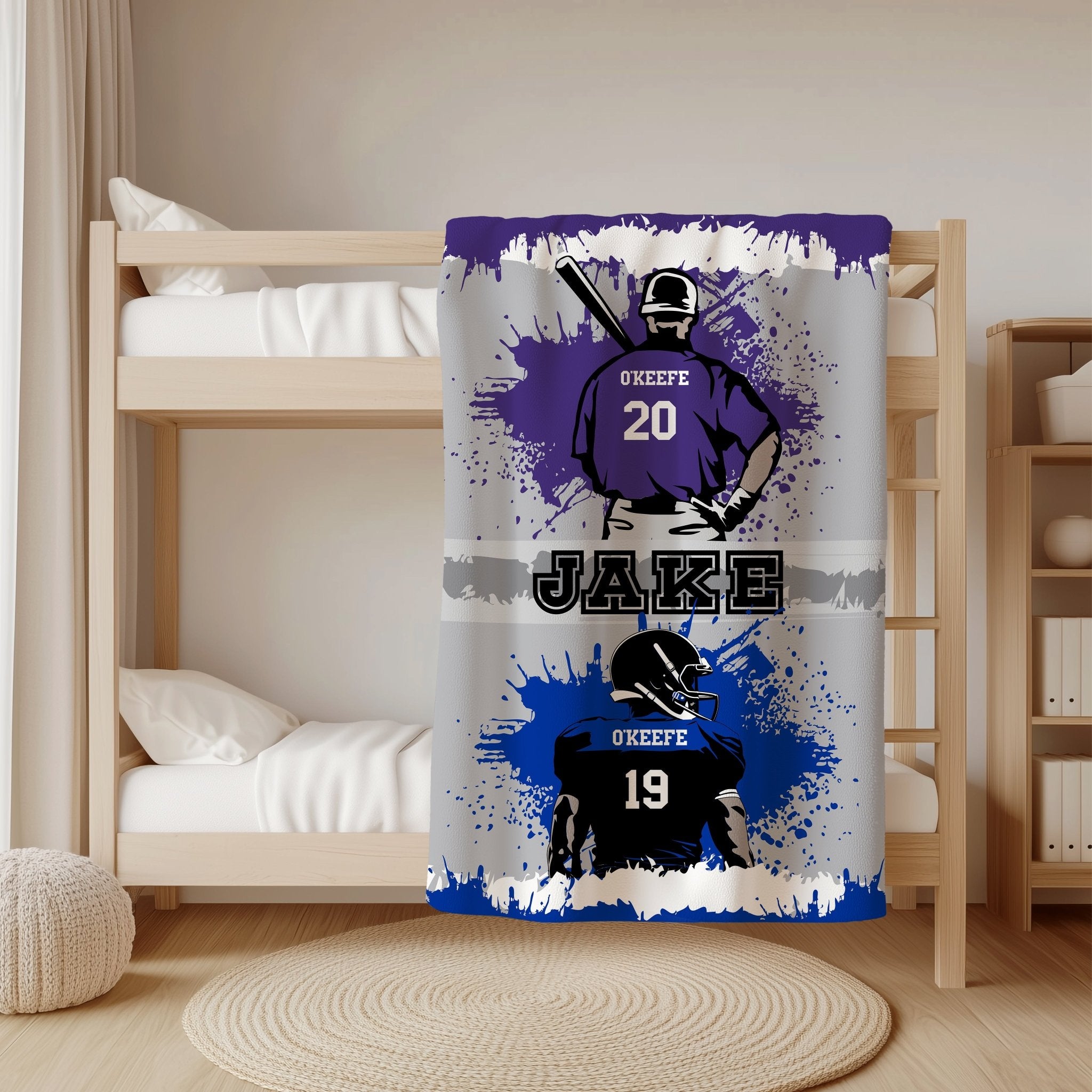 Baseball & Football Combo Personalized Blanket - Twinklette™