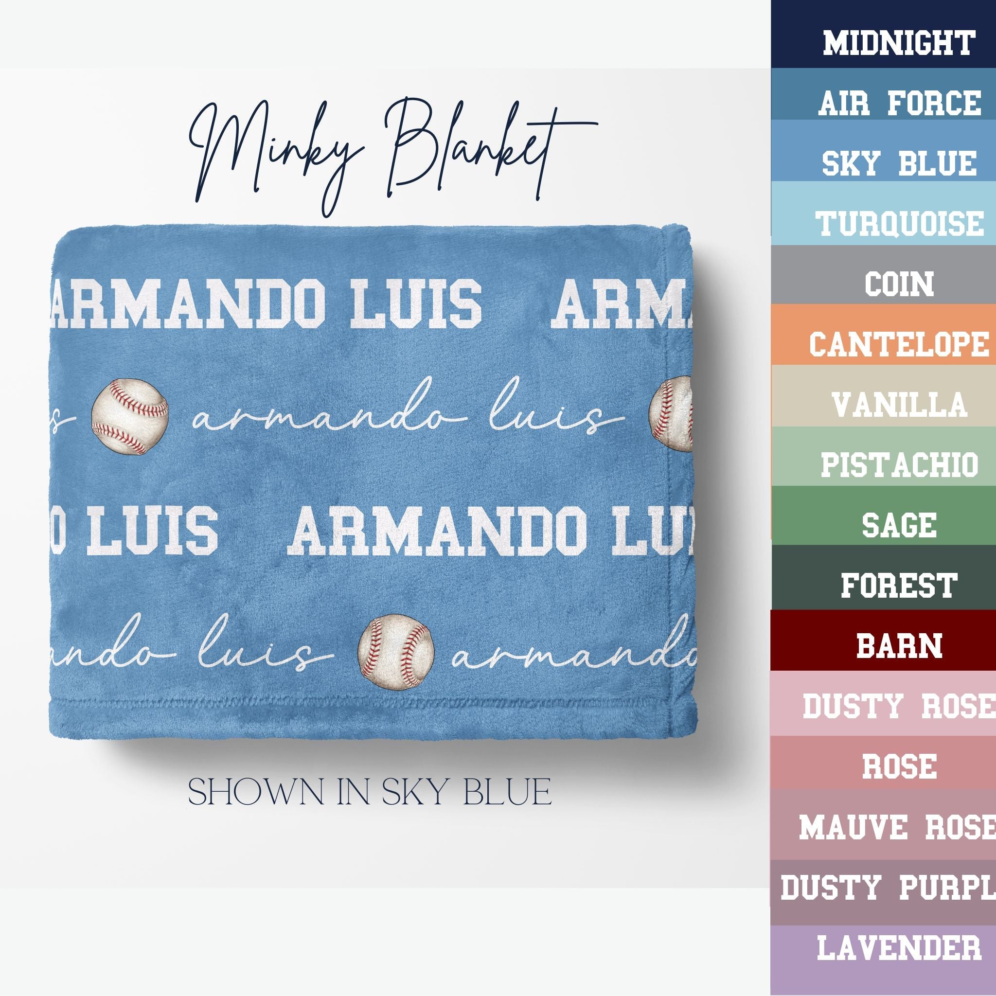 Baseball Name Blanket - Twinklette™