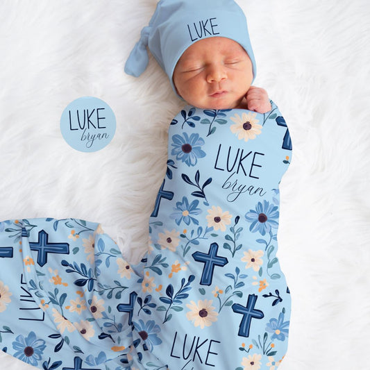 Blue Faith Name Blanket - Twinklette™
