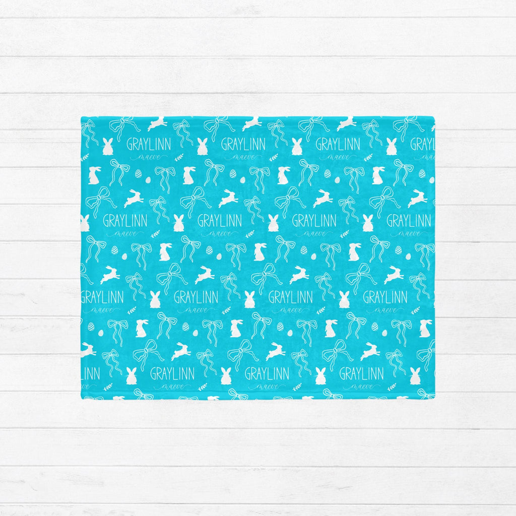 Bunny Bows Baby Minky Blanket - Twinklette™