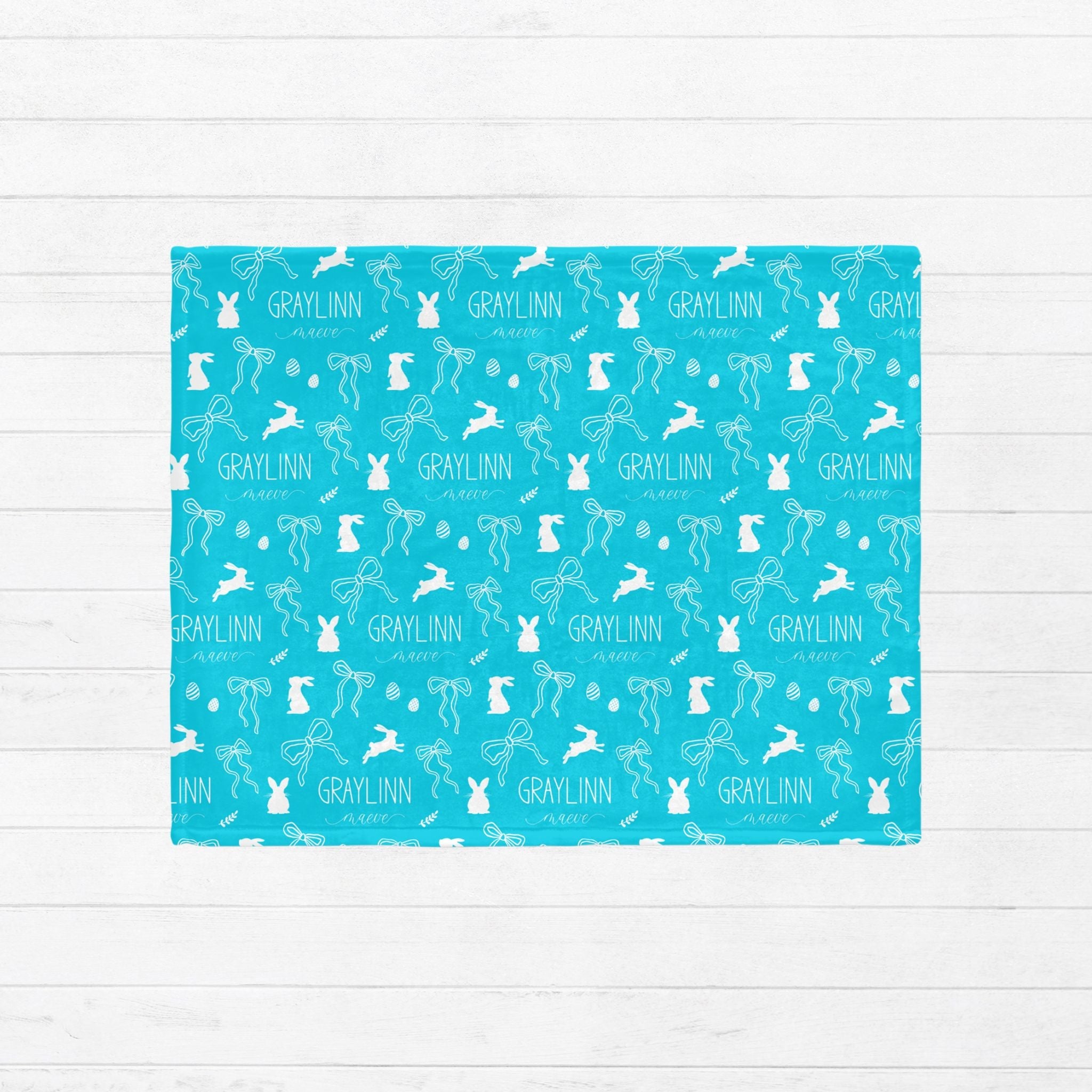 Bunny Bows Baby Minky Blanket - Twinklette™