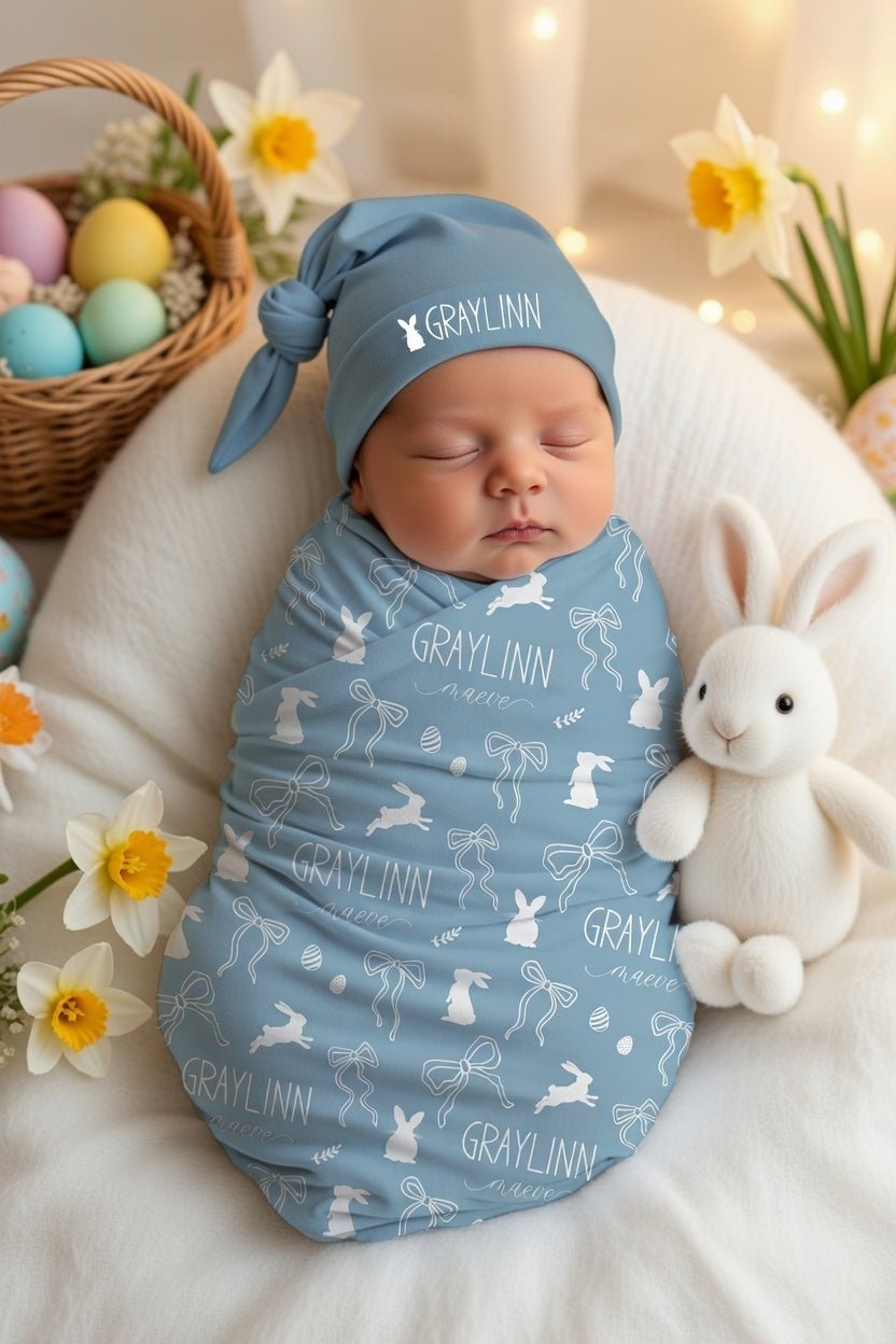 Bunny Bows Baby Swaddle - Twinklette™