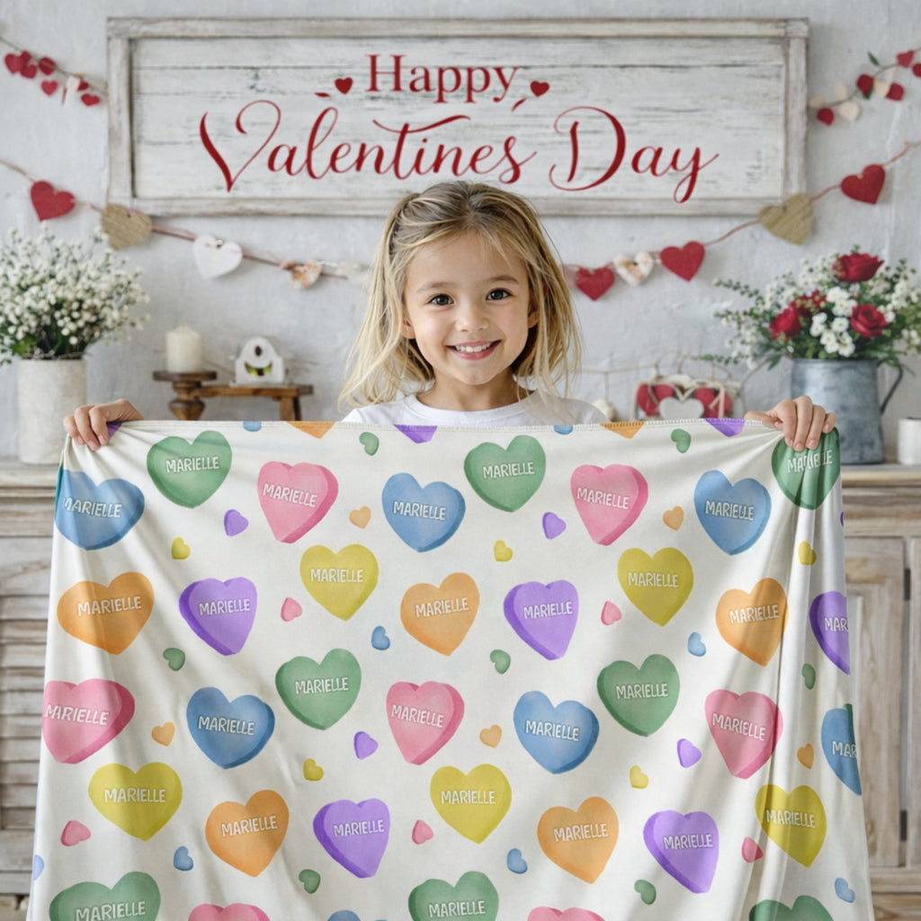 Candy Hearts Minky Blanket - Twinklette™