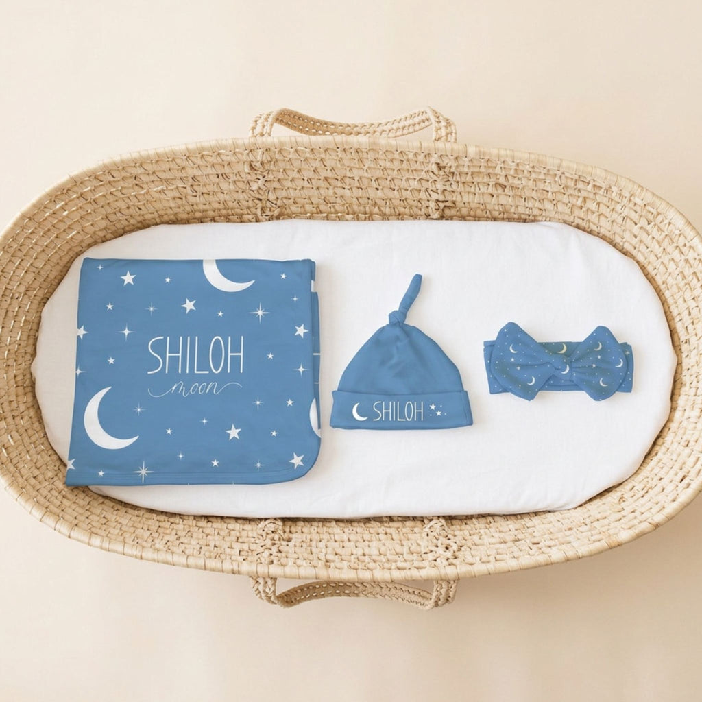 Personalized Celestial Swaddle & Hat Set
