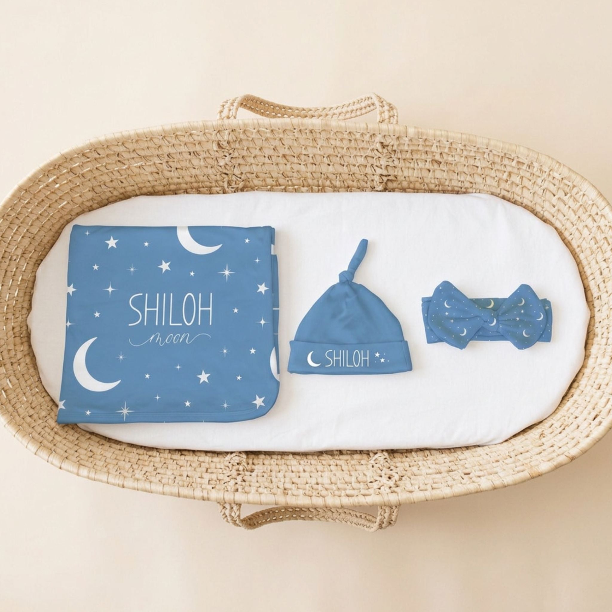 Personalized Celestial Swaddle & Hat Set