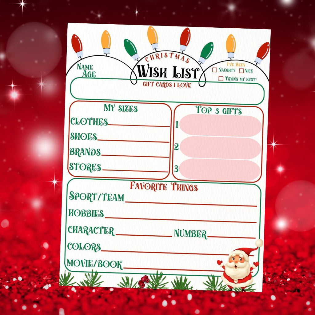 Child's Christmas Wish List Template (Digital Download) - Twinklette™
