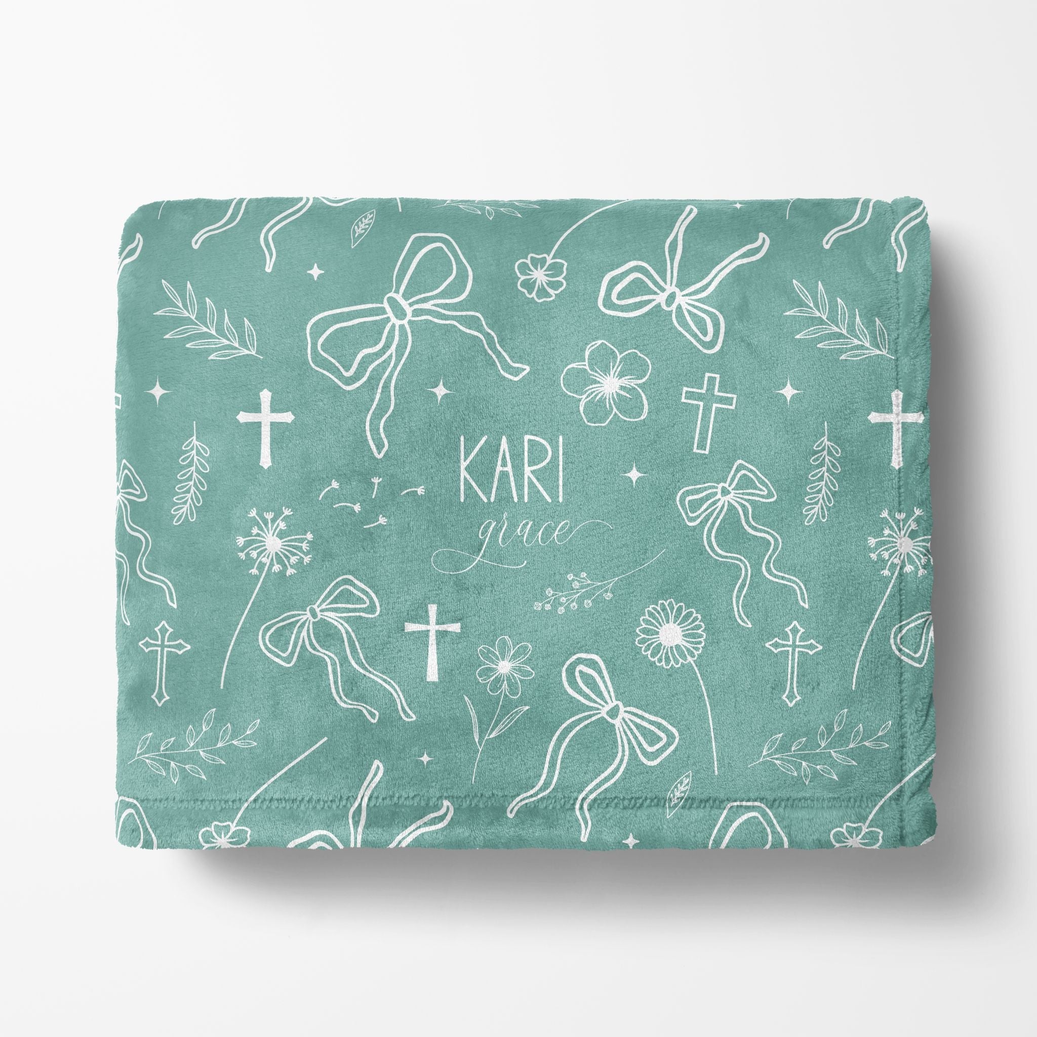 Christian Wildflower Coquette Bows Minky Blanket - Twinklette™