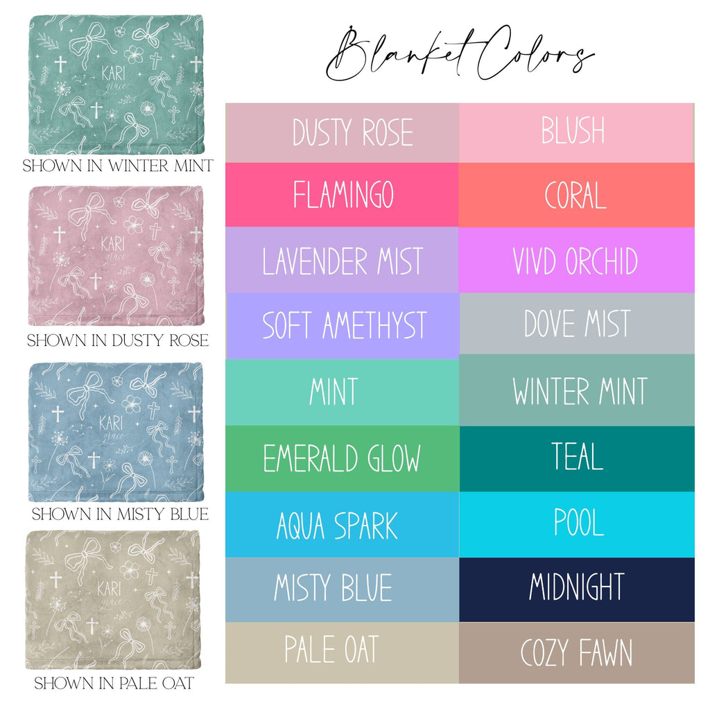 Christian Wildflower Coquette Bows Minky Blanket - Twinklette™