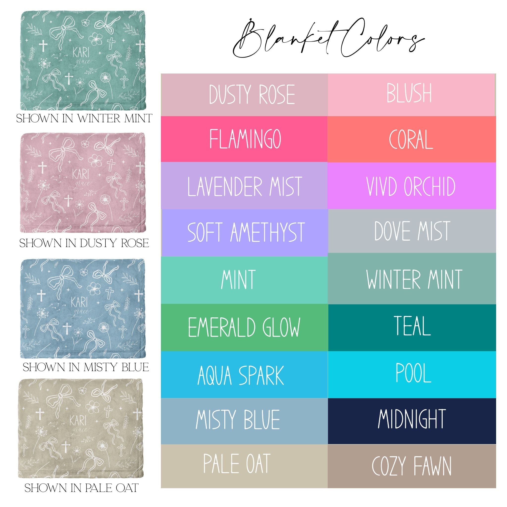 Christian Wildflower Coquette Bows Minky Blanket - Twinklette™