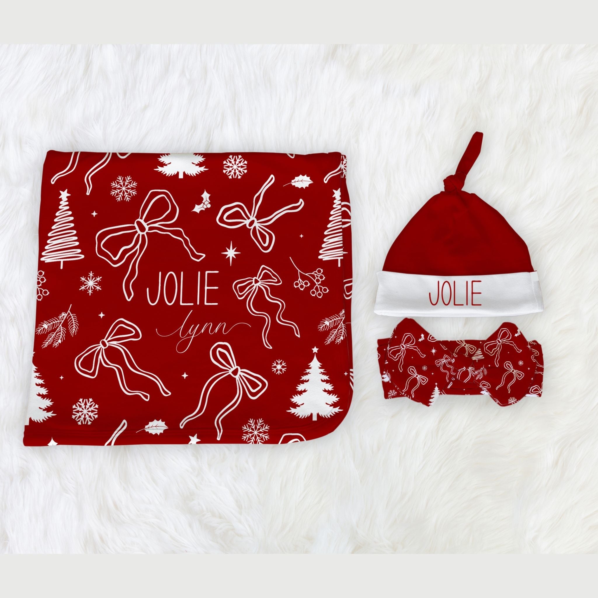 Christmas Bows Baby Swaddle Bundle - Twinklette™