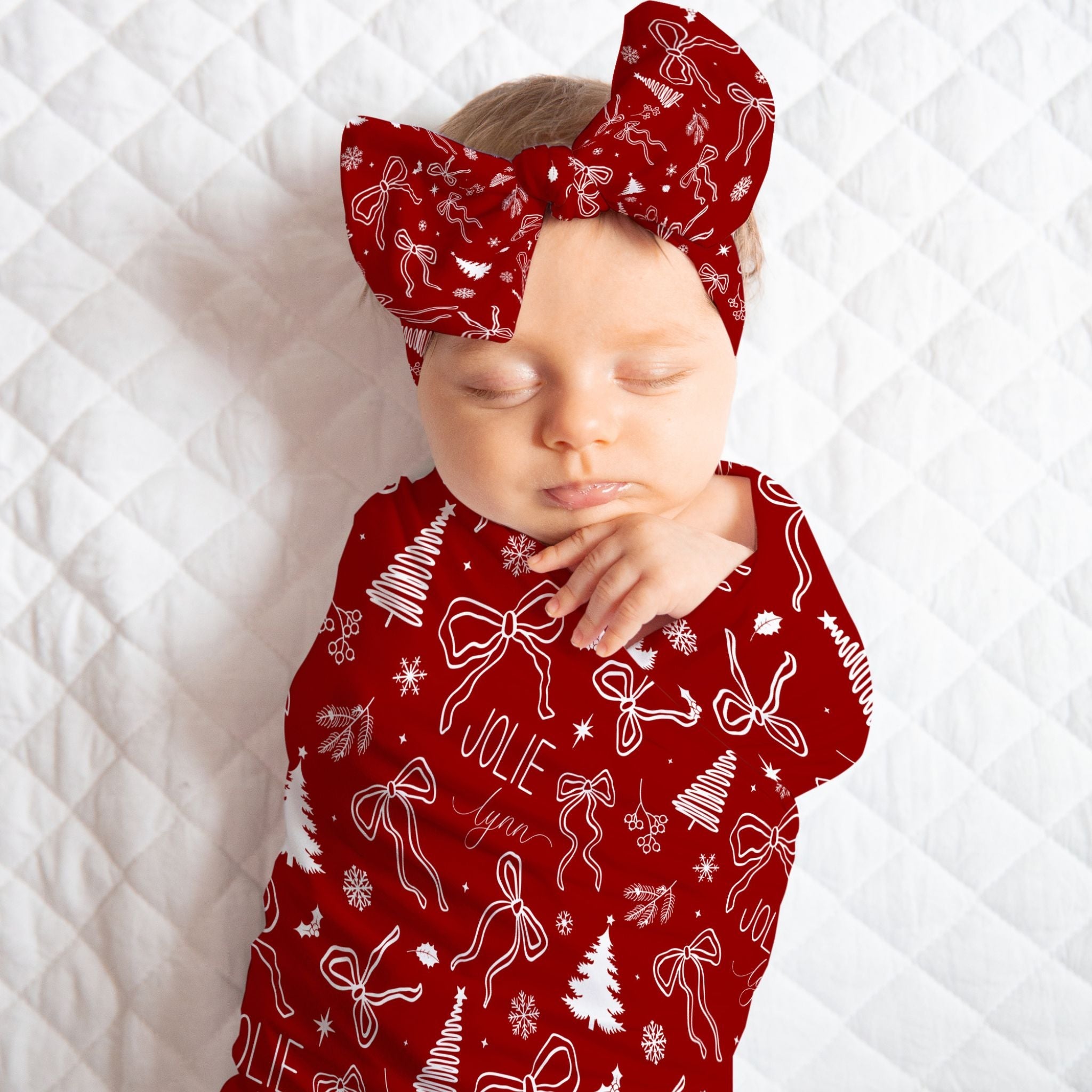 Christmas Bows Baby Swaddle Bundle - Twinklette™