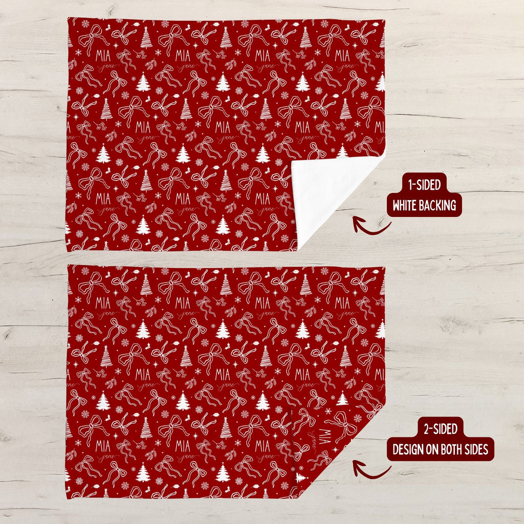 Christmas Coquette Bows Baby Minky Blanket - Twinklette™