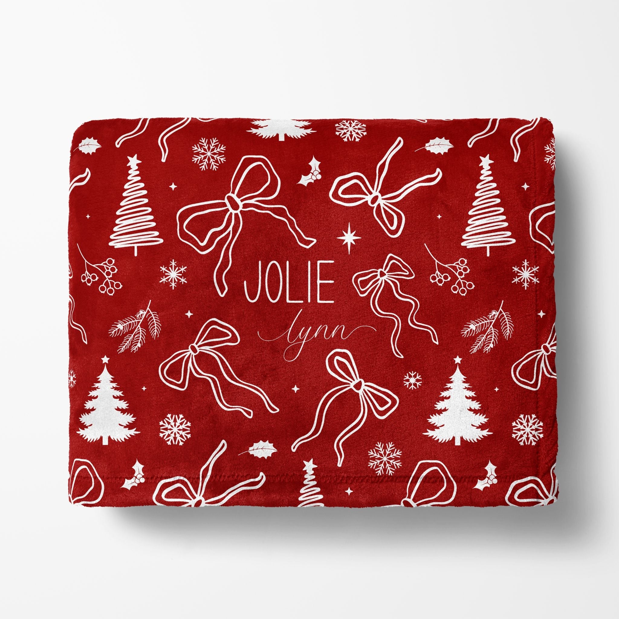 Christmas Coquette Bows Minky Blanket - Twinklette™