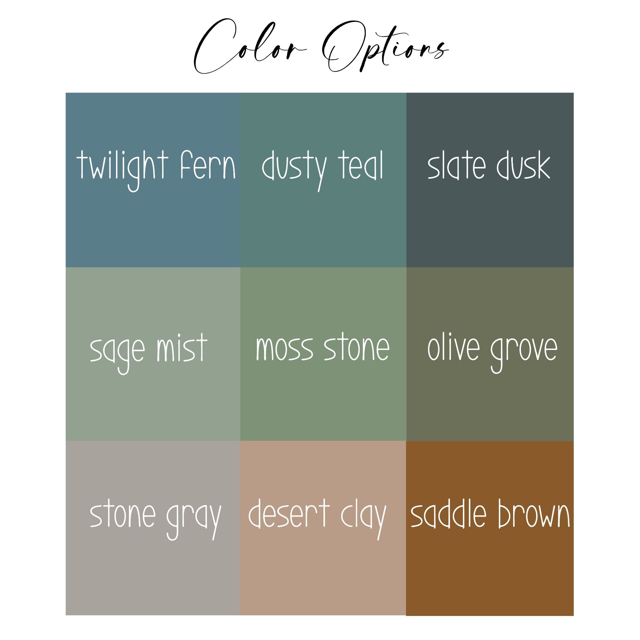 Color options for personalized dinosaur baby bundle in earth tones