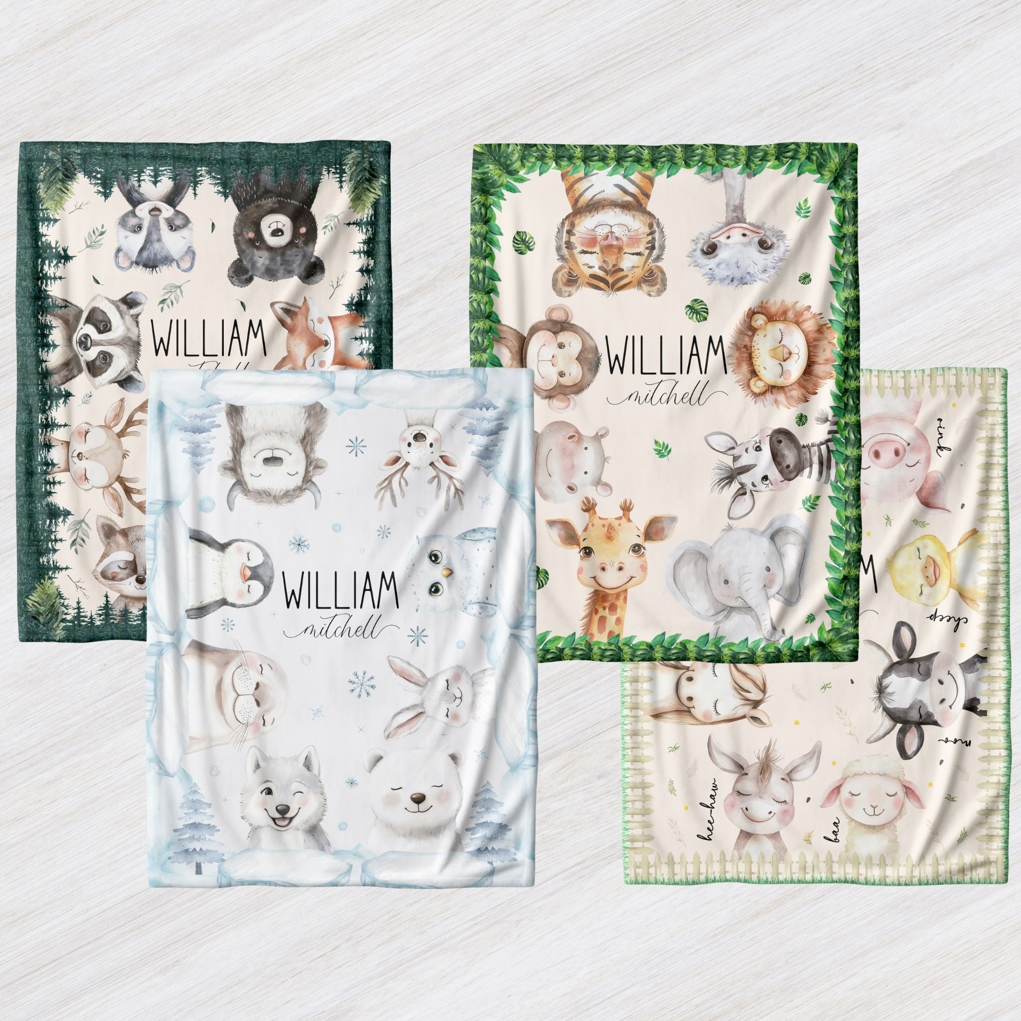 Double Sided Peekaboo Animals Blanket - Twinklette™