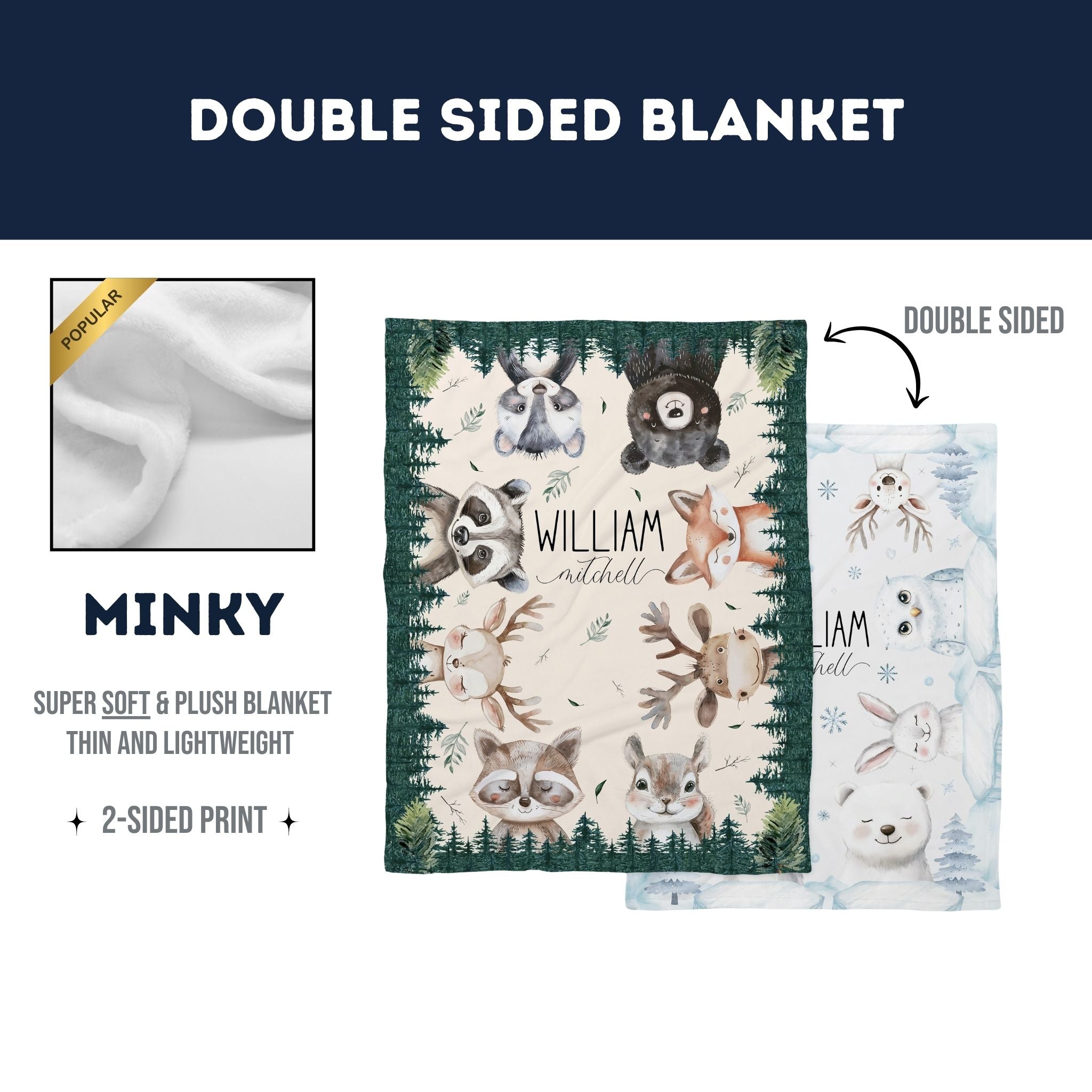 Double Sided Peekaboo Animals Blanket - Twinklette™