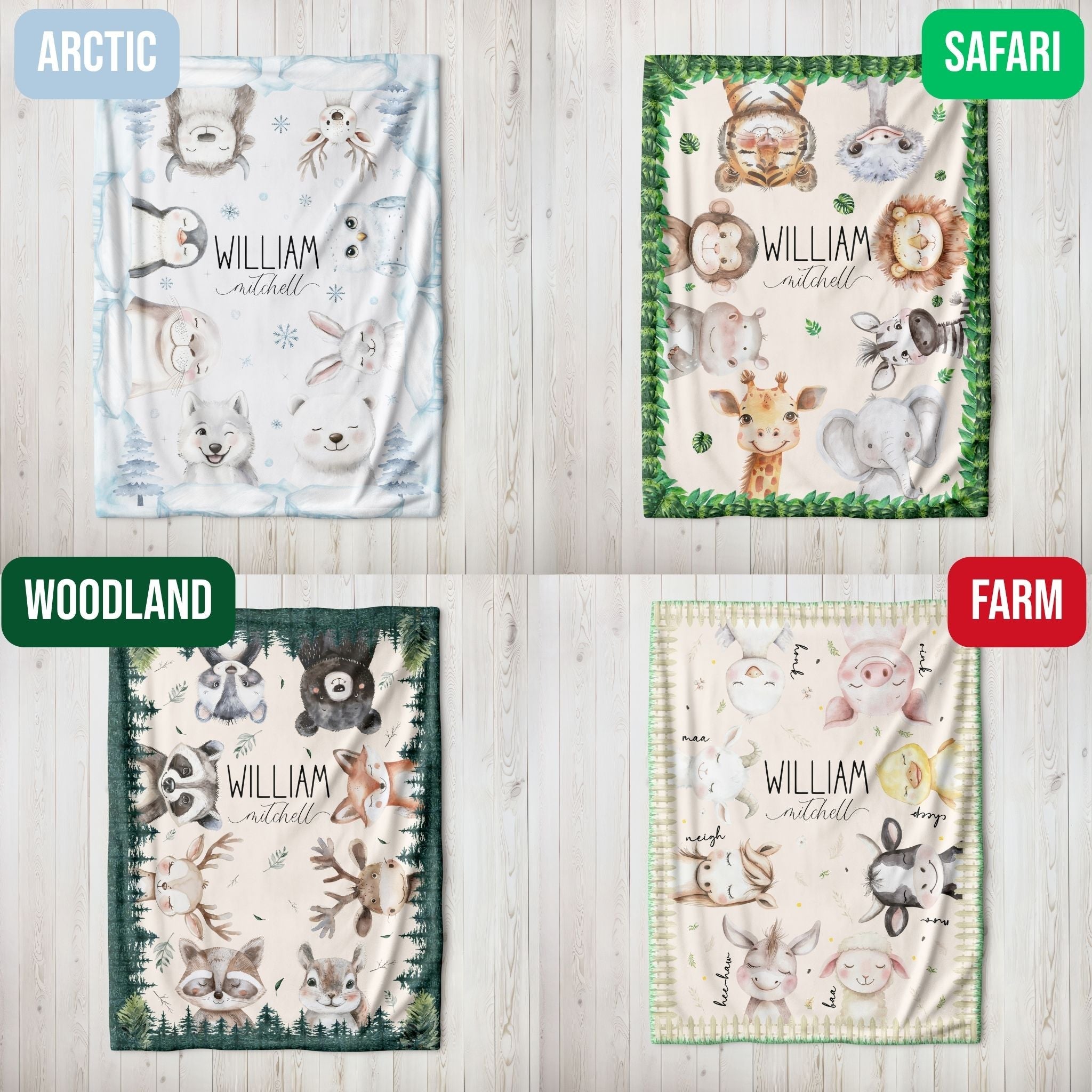 Double Sided Peekaboo Animals Blanket - Twinklette™