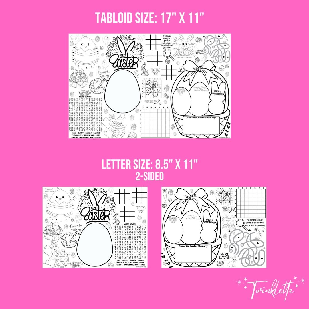 Easter Coloring Activity Placemat - Twinklette™